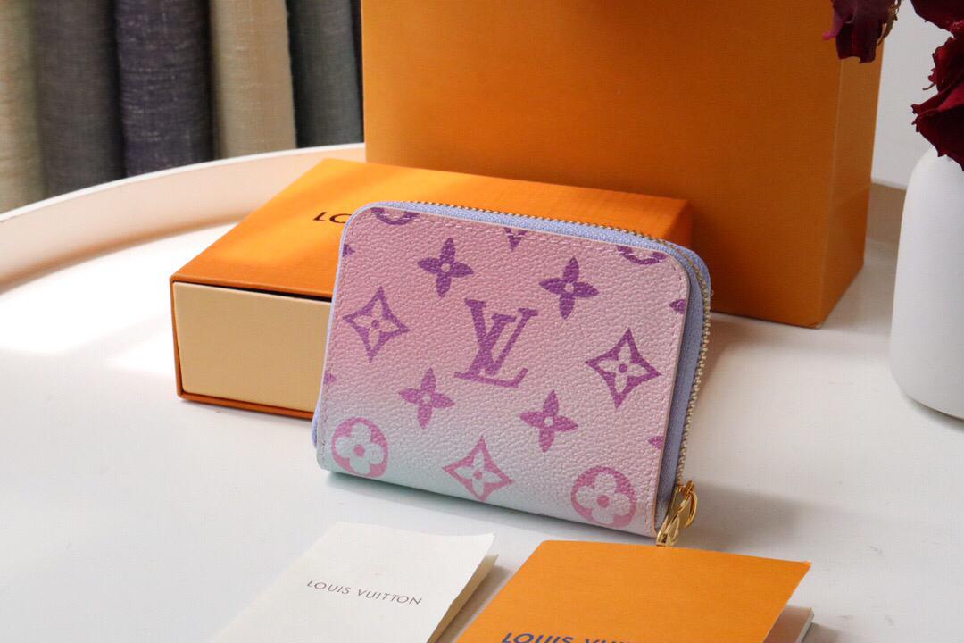TOP Louis Vuitton LV L*V Zippy Coin/Card Holder - Pastel Sunrise