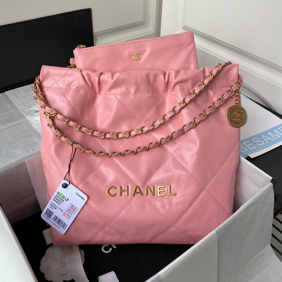 TOP CHANEL 22 Bag Small Tote 35x37x7cm - Coral Pink