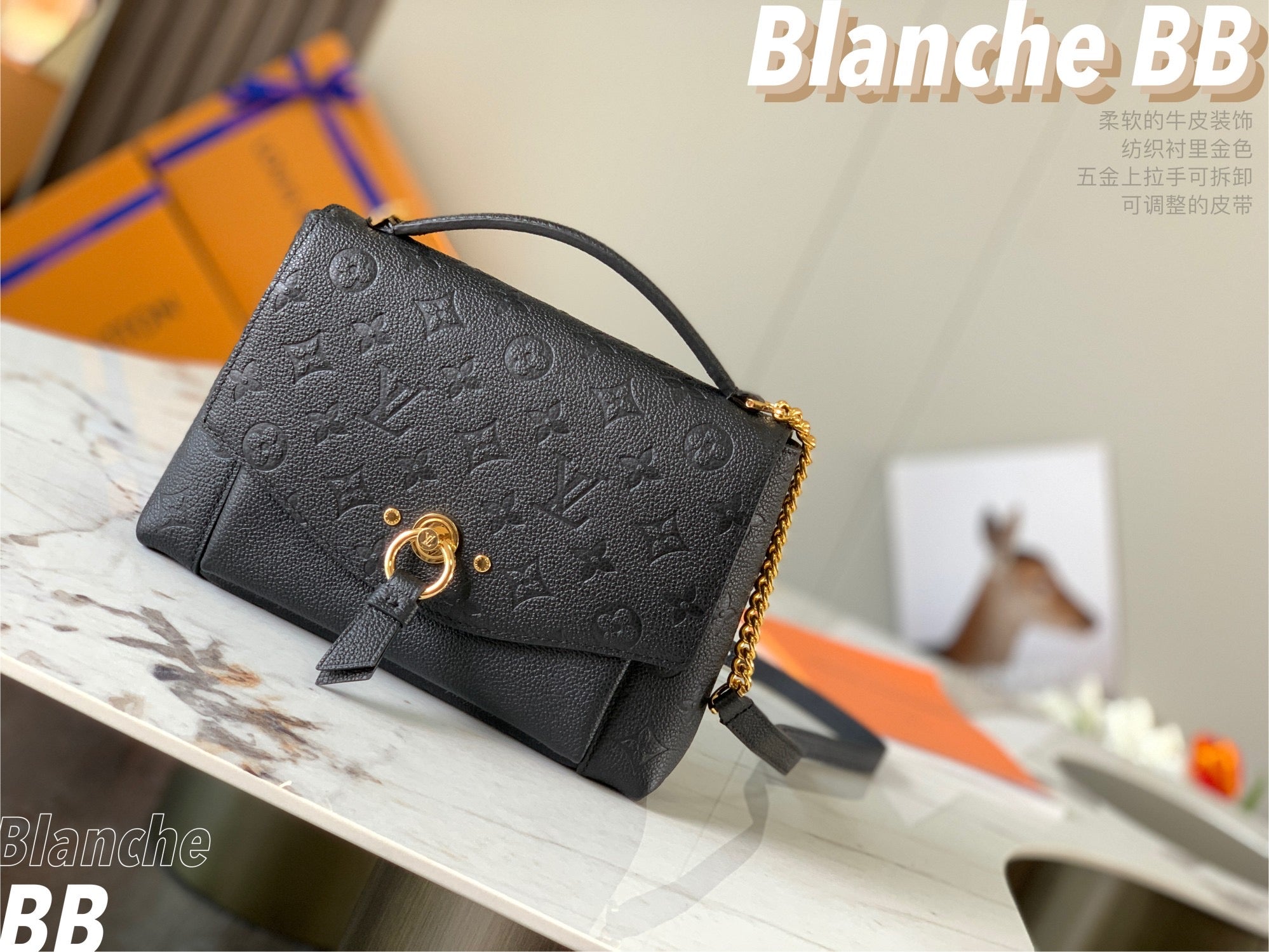 TOP Louis Vuitton LV L*V Blonche BB Empreinte Bag - Black