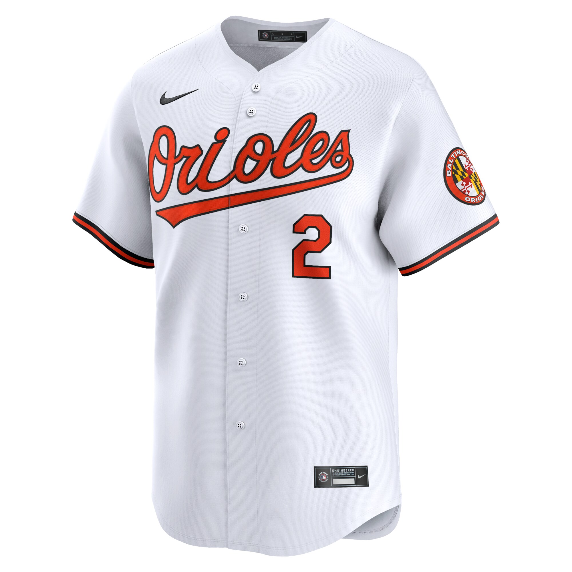 Men's Baltimore Orioles Gunnar Henderson #2 White Home Replica Player Jersey