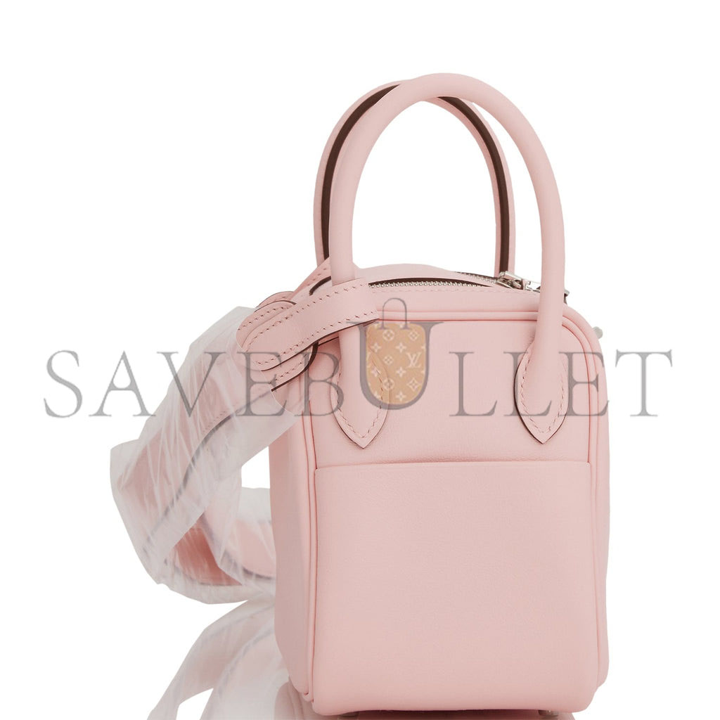 HERMES MASTER LINDY MINI 19 BAG SWIFT PALLADIUM HARDWARE (19*12*9.5cm)