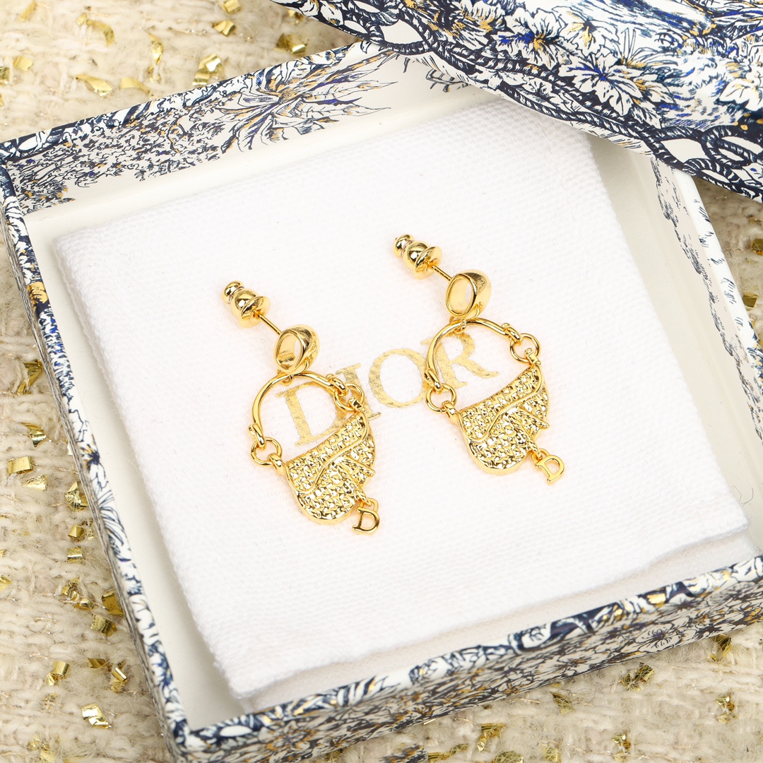 Top Christian Dior Montaigne Saddle Stud Earrings