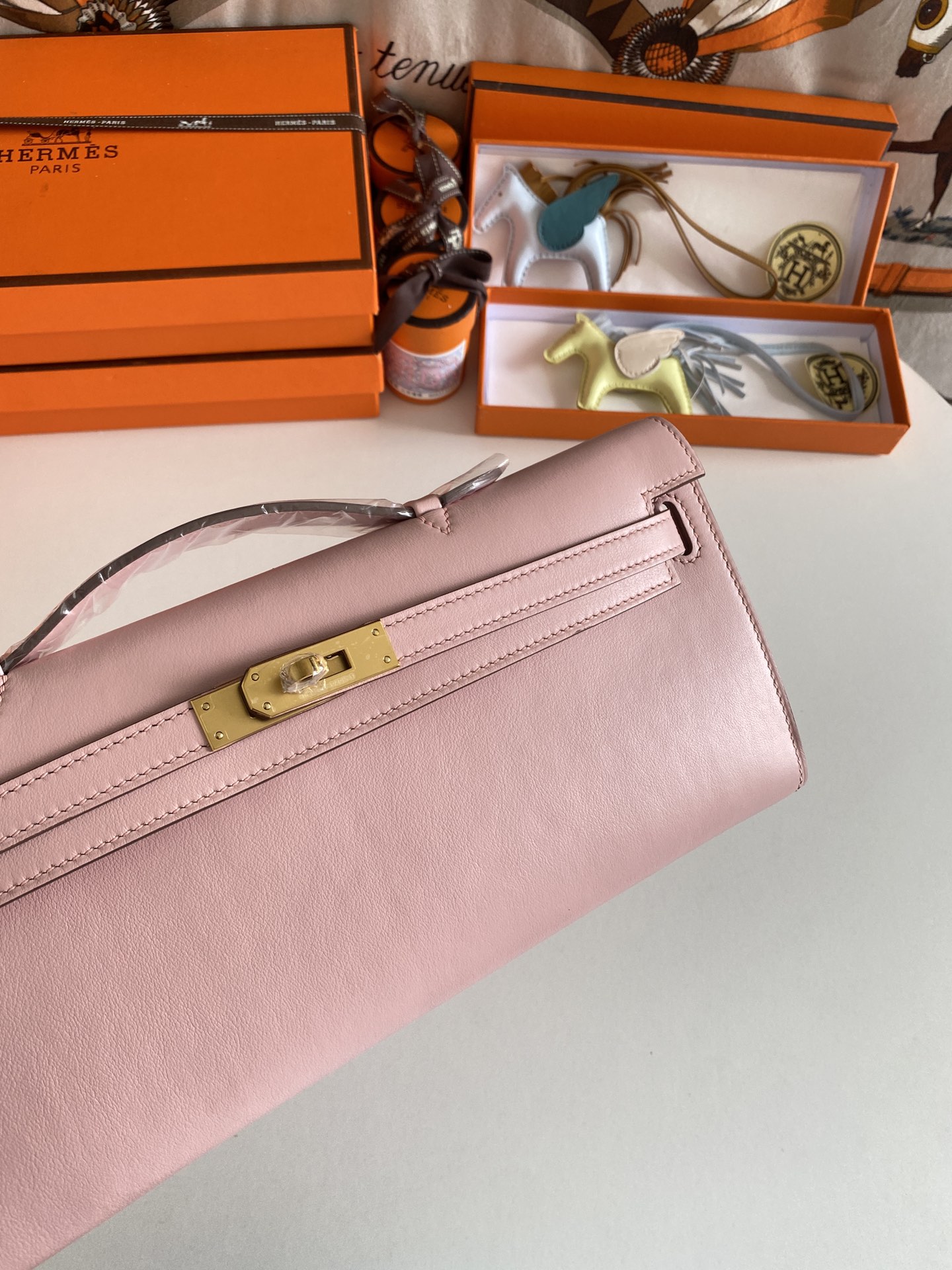 TOP HERMES Kelly Cut Epsom 31CM - Pink - GHW&SHW