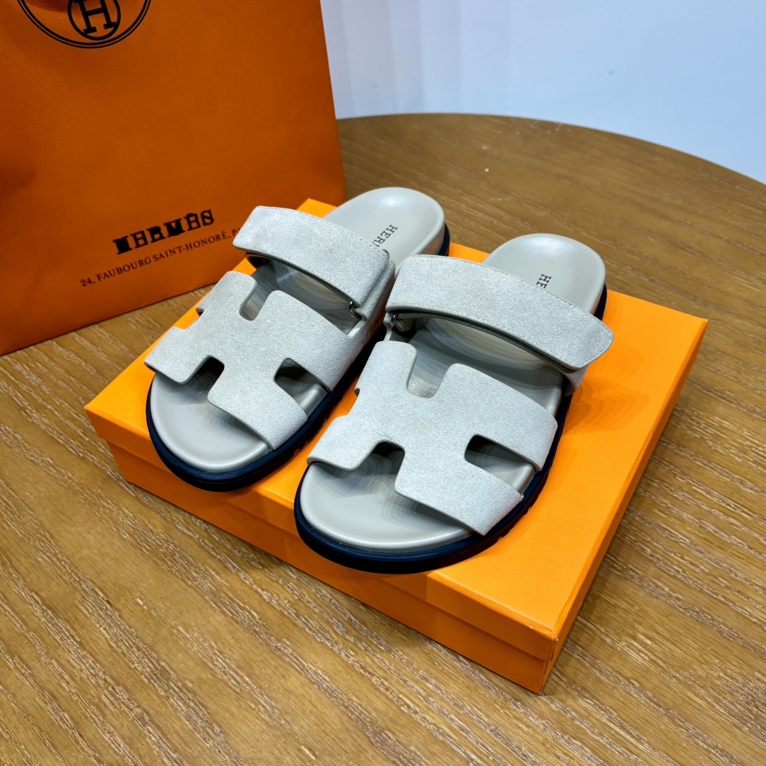 Hermès Chypre leather sandals （Replica）