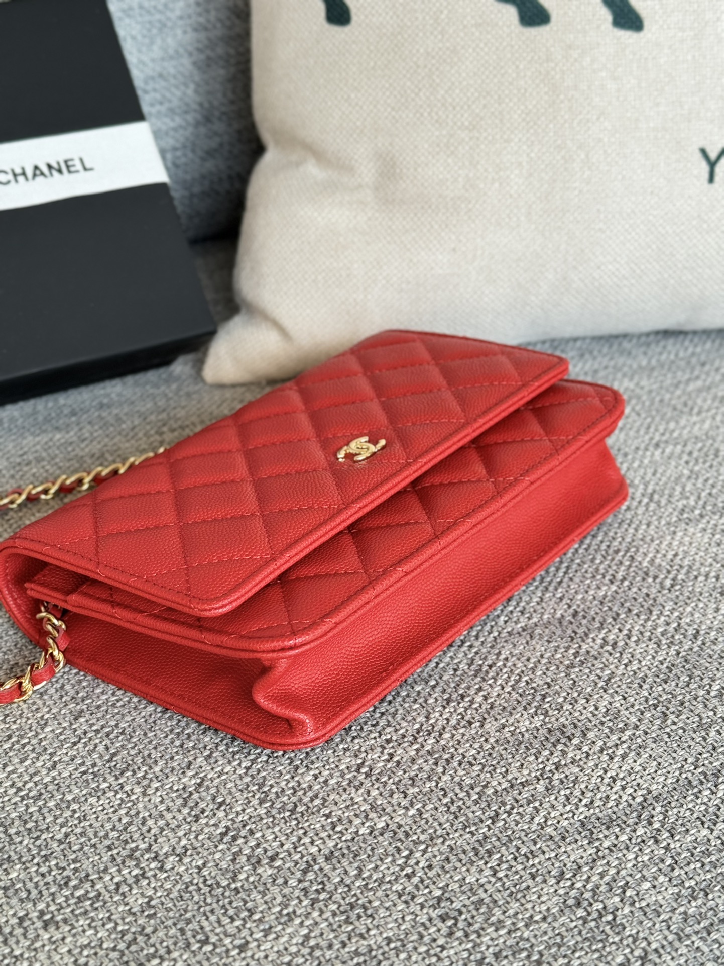 TOP CHANEL WOC Bag Caviar Leather 19CM - Red&GHW