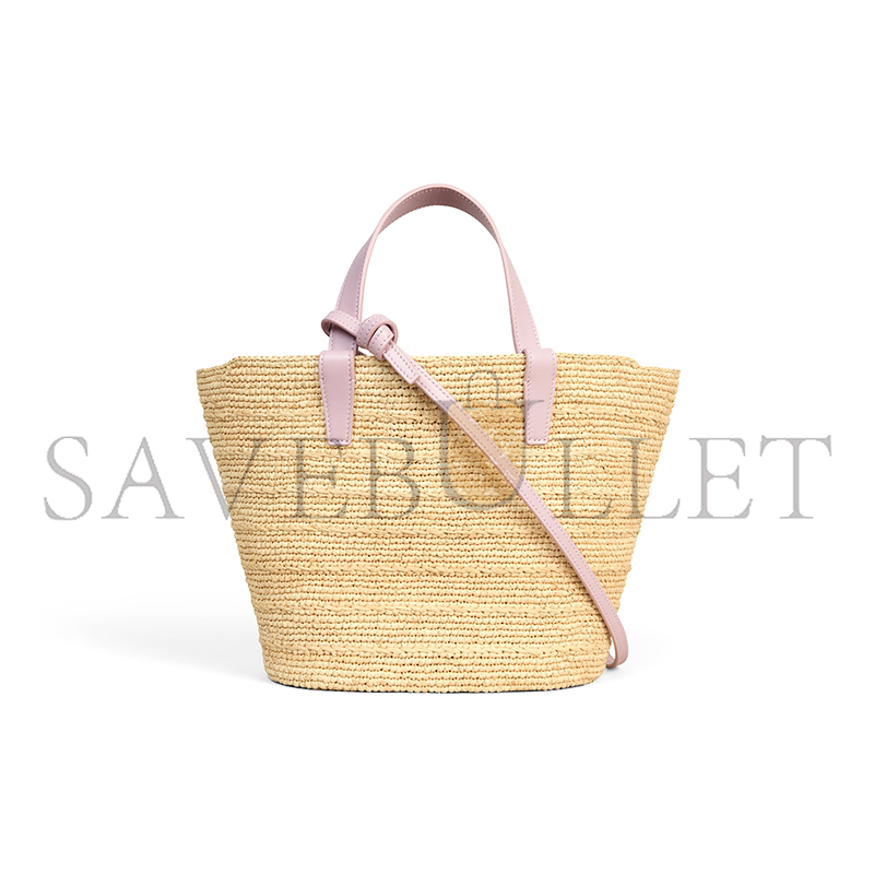 CELINE TEEN SUPPLE CELINE CLASSIC PANIER IN RAFFIA AND CALFSKIN 115802FF7.25BD (22*21.5*13cm)