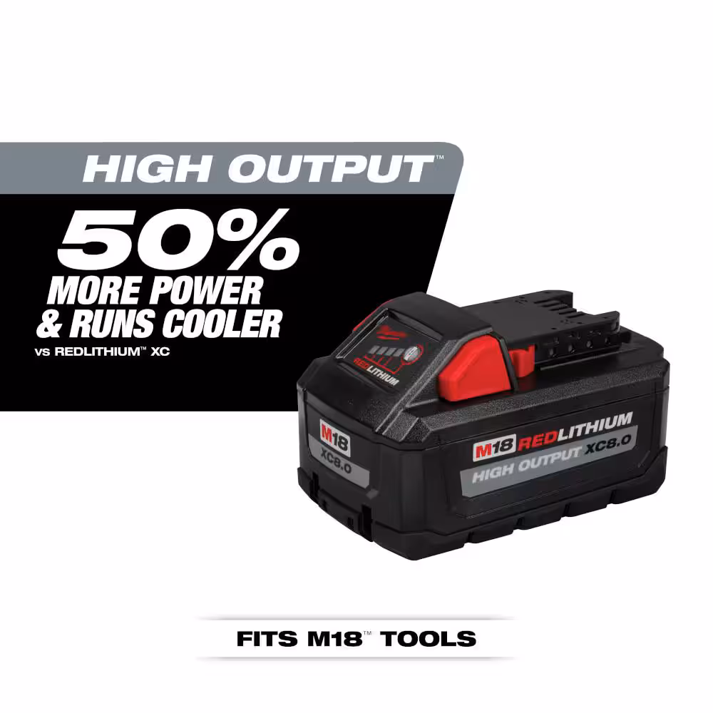 M18 18-Volt Lithium-Ion HIGH OUTPUT XC 8.0Ah (2-Pack) and 6.0Ah Batteries (2-Pack)