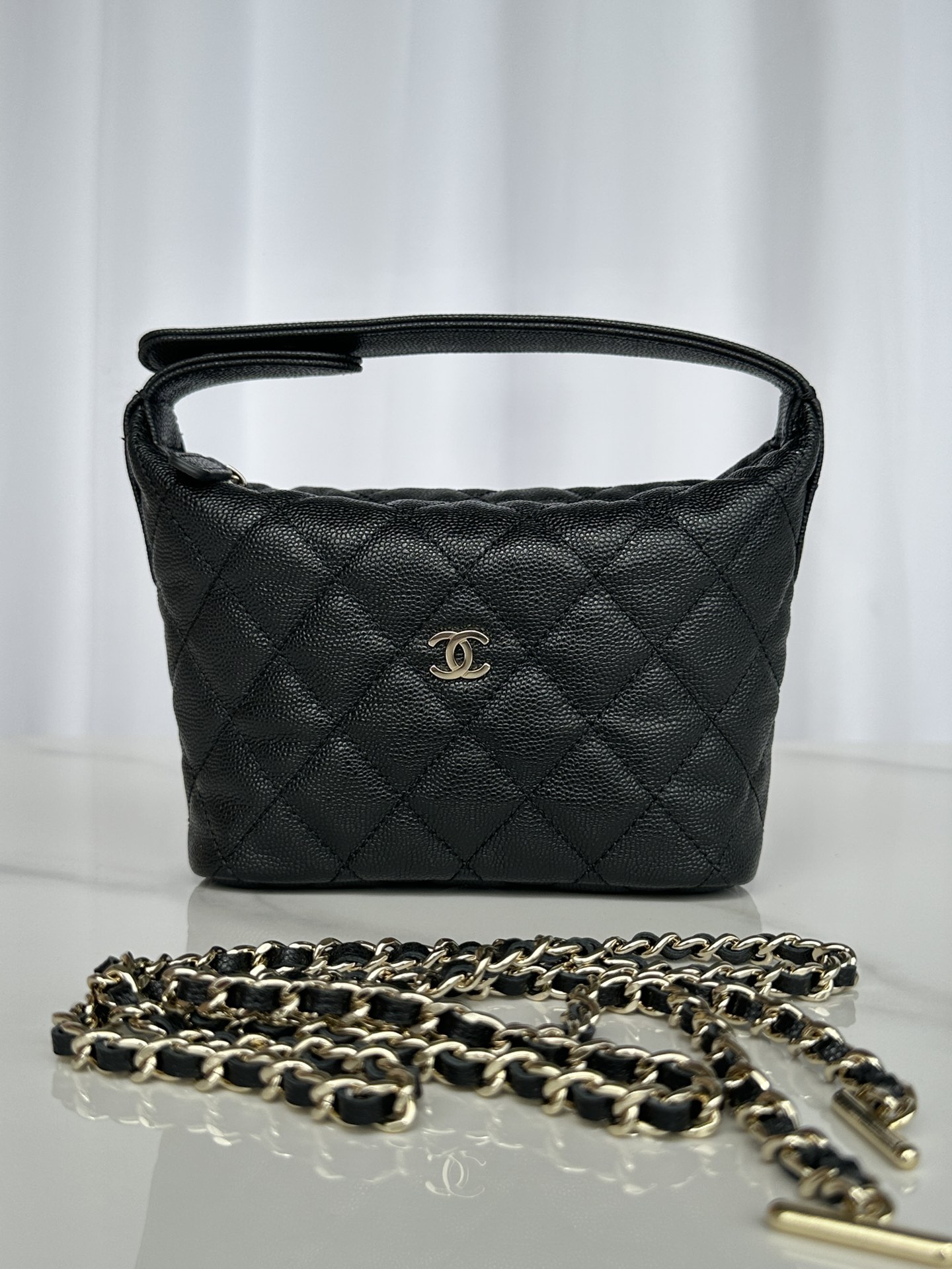 TOP CHANEL Spherical Cowhide Lunch Box Bag - GHW&19*15*6.5cm - 4 Colour