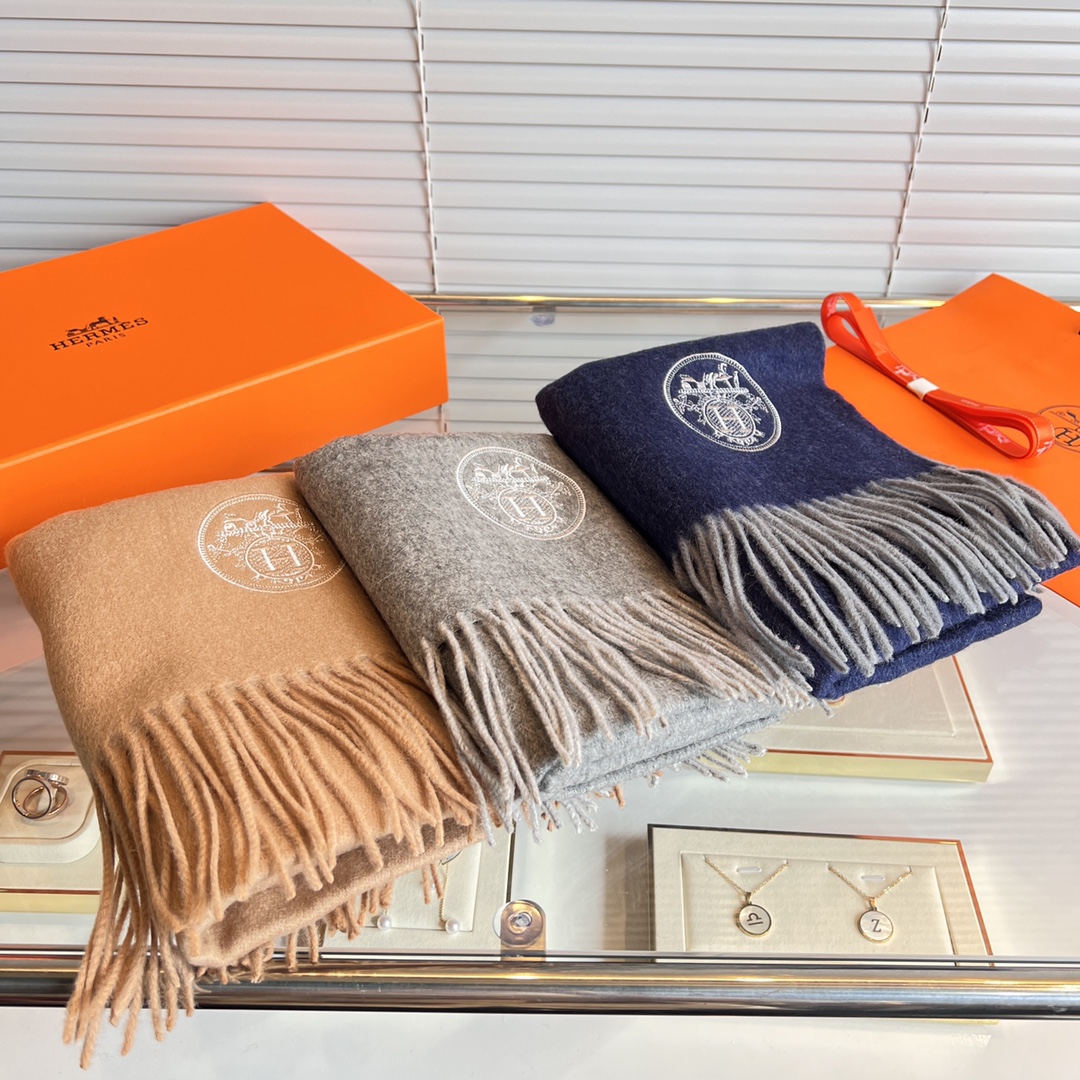 TOP HERMES Cashmere Scarf 32 x 180 cm - 3 Colors