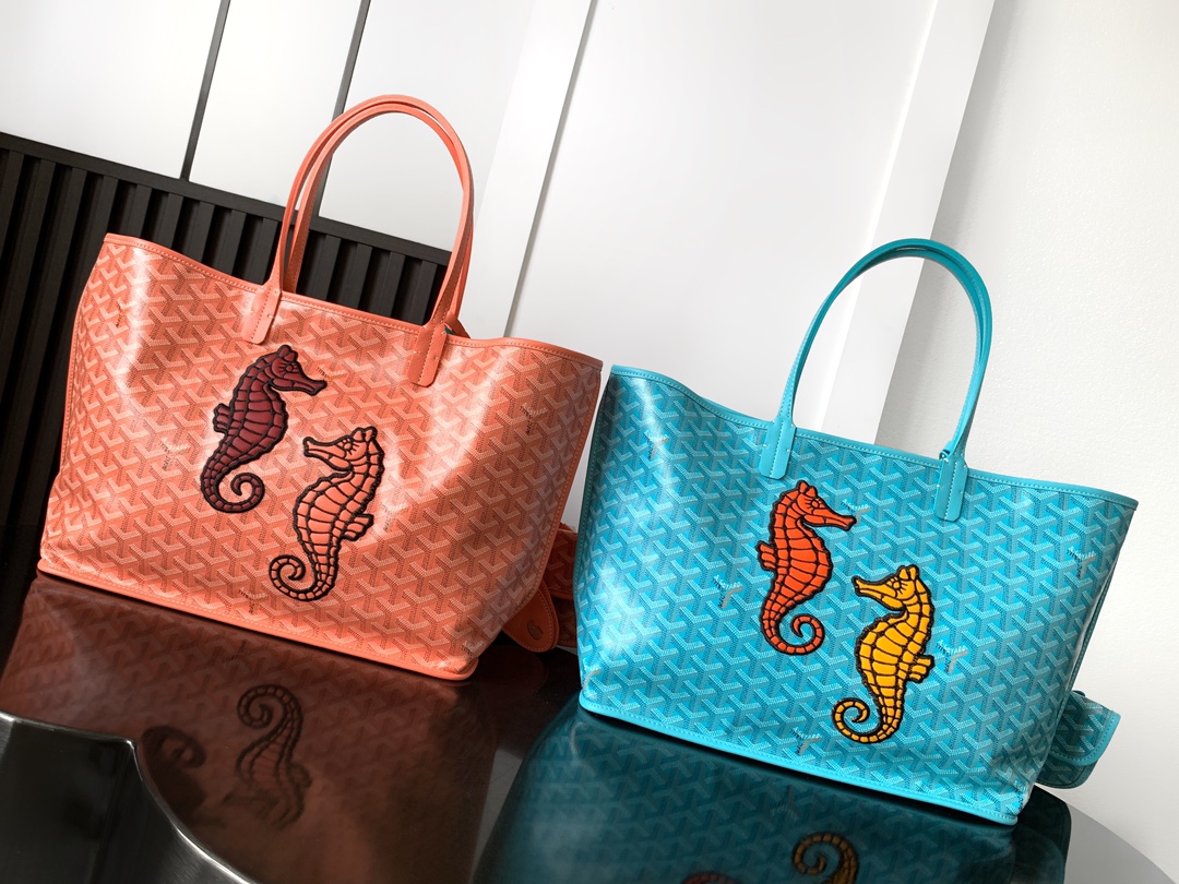 TOP Goyard Anjou PM Seahorse Embroidery Tote Bag 28 x 15 x 47 cm- 2 Colors