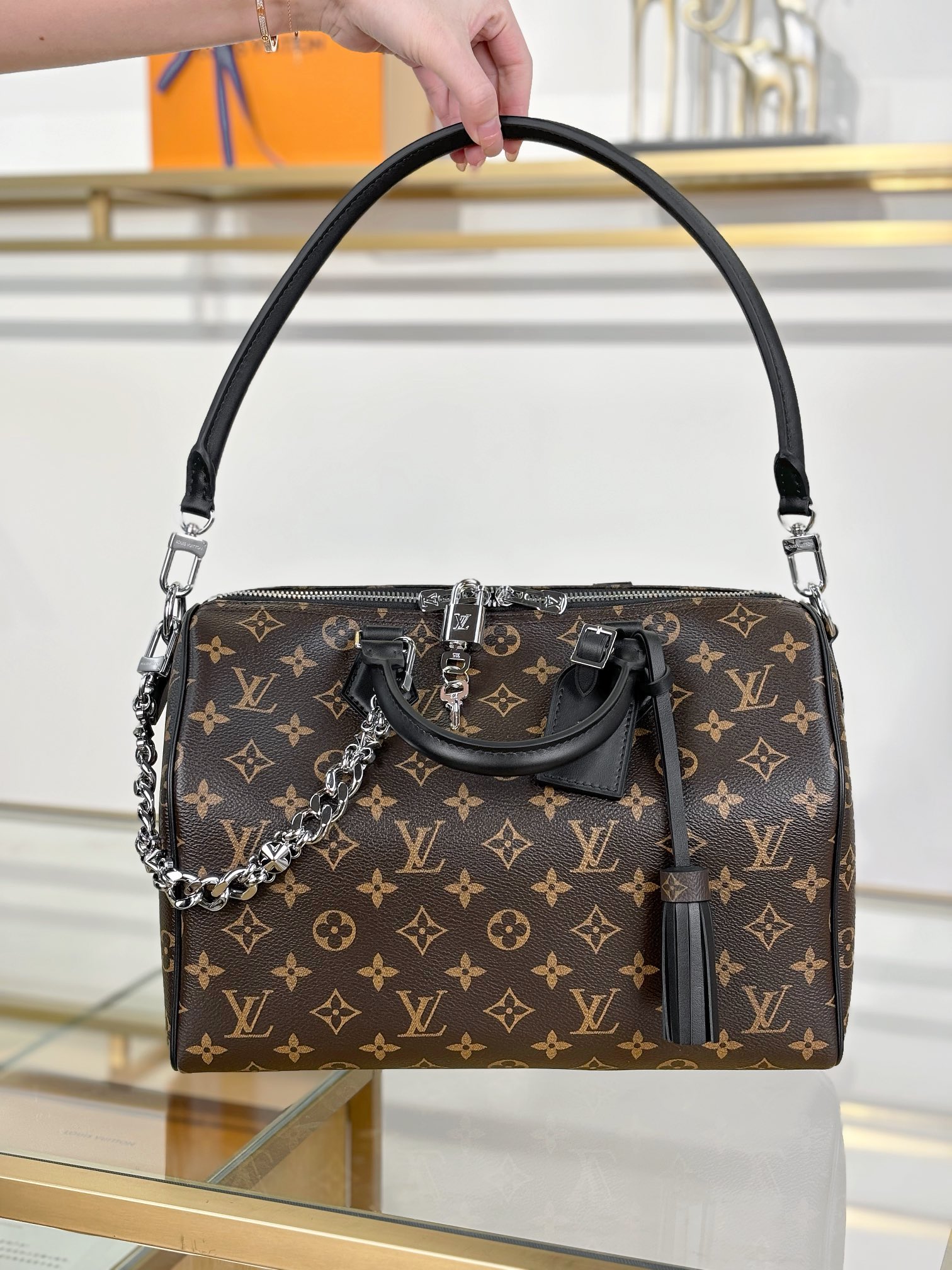 TOP Louis Vuitton LV SPEEDY SOFT 30 DARK Bags 30x21x17cm - Brown