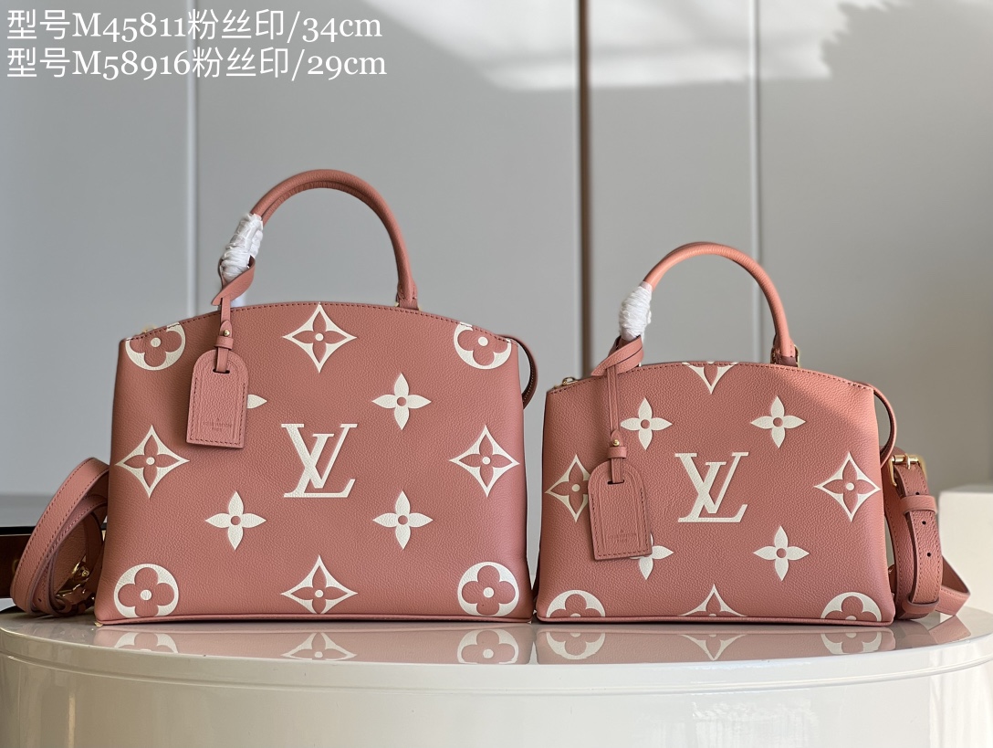 TOP Louis Vuitton LV Grand Palais Handbag 29 x 18 x 12.5 cm /34 x 24 x 15 cm - Pink