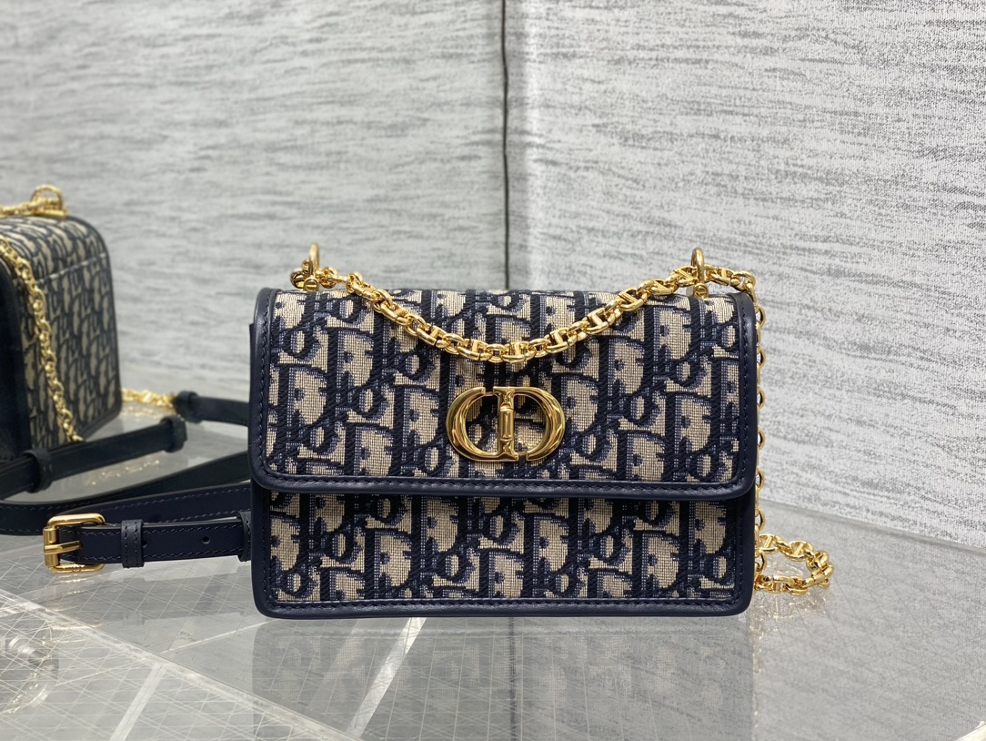 TOP Christian Dior Caro Mini Bag 18×12×5.5cm - Navy Blue
