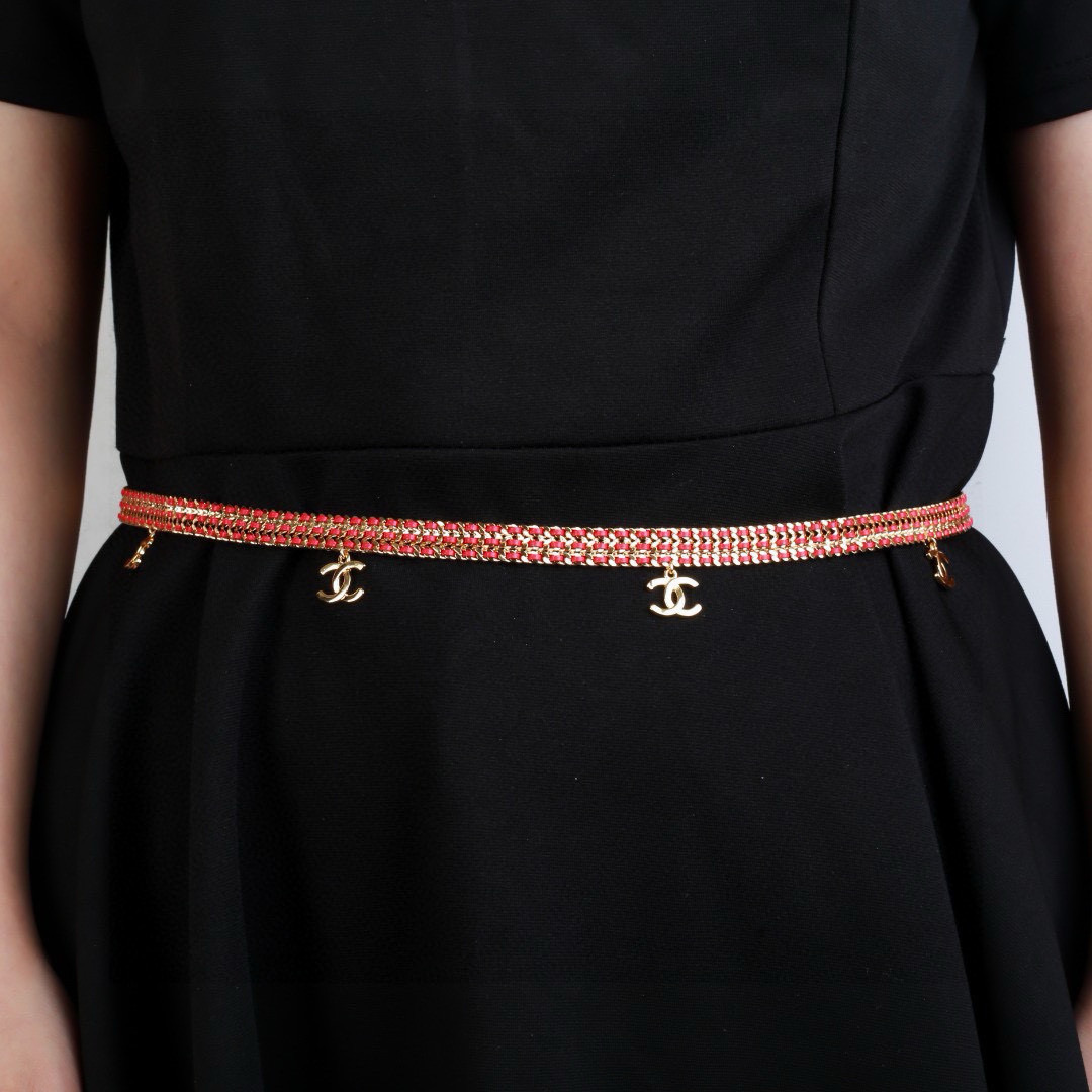 TOP CHANEL Waist Chain - Red