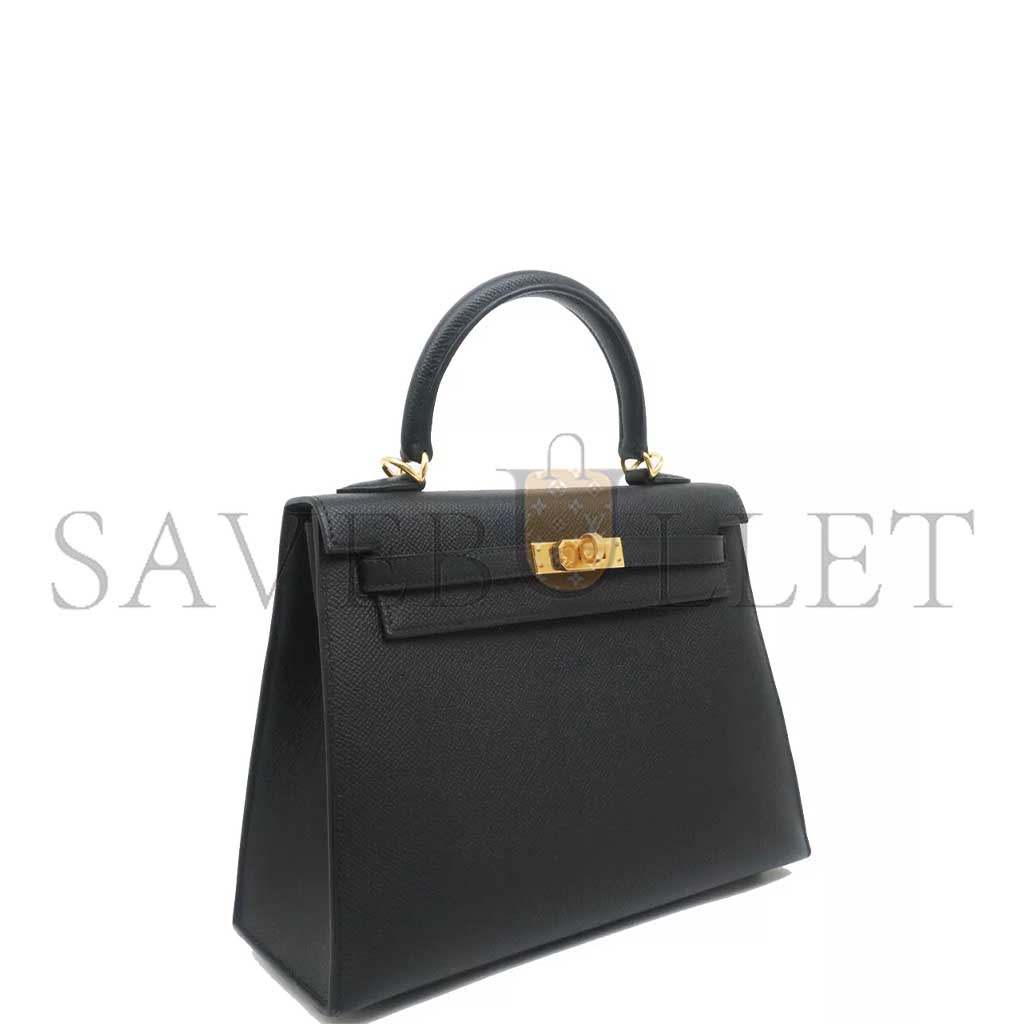 HERMÈS KELLY 25 BLACK GOLD BUCKLE (25*17*7cm)
