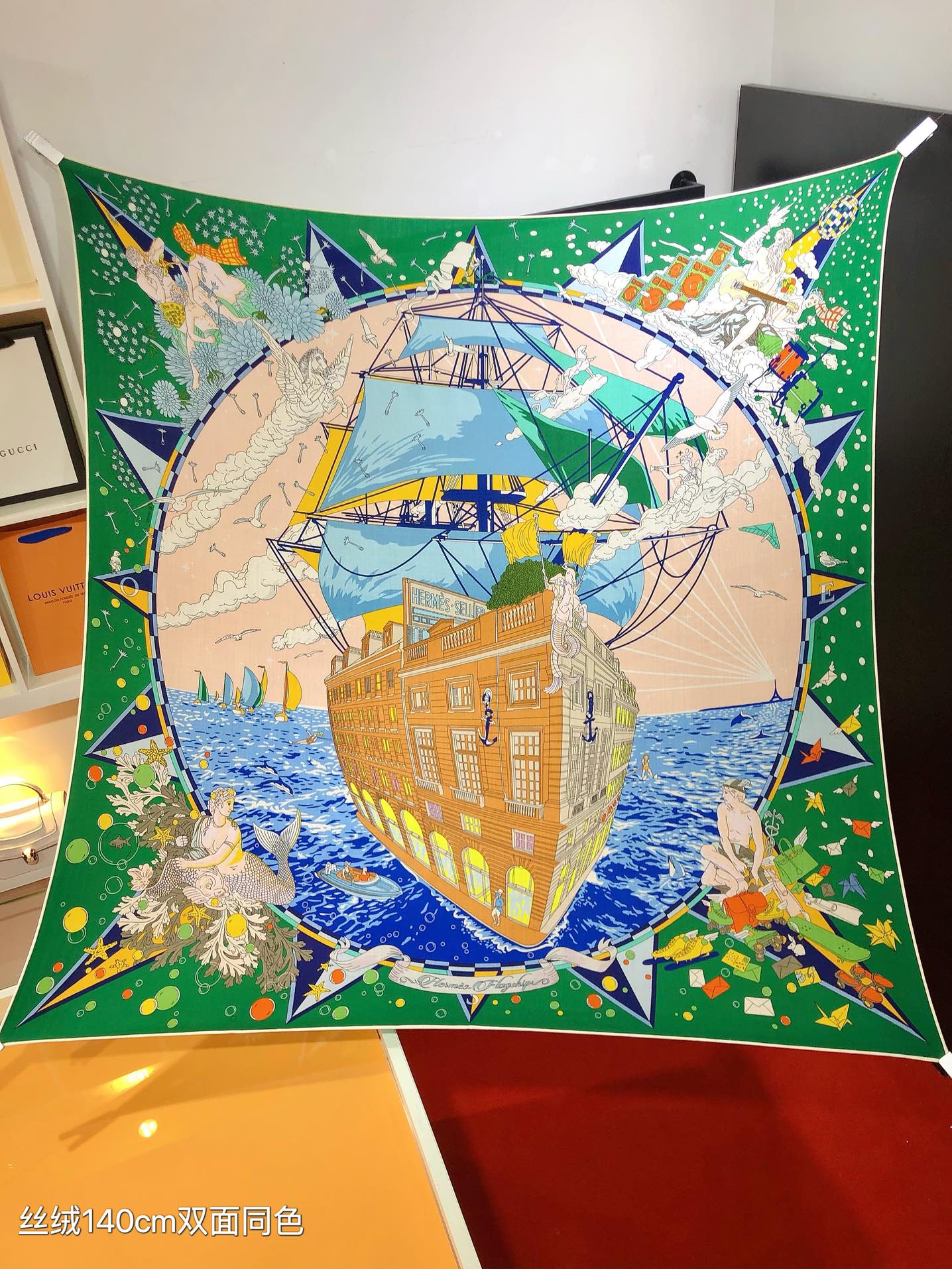TOP HERMES Square Scarf 140 x 140 cm - 3 Colours