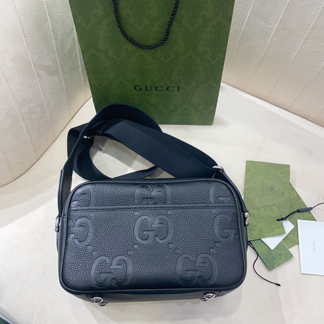 TOP GUCCI GG Crossbody Bag 25X16X10cm - Black