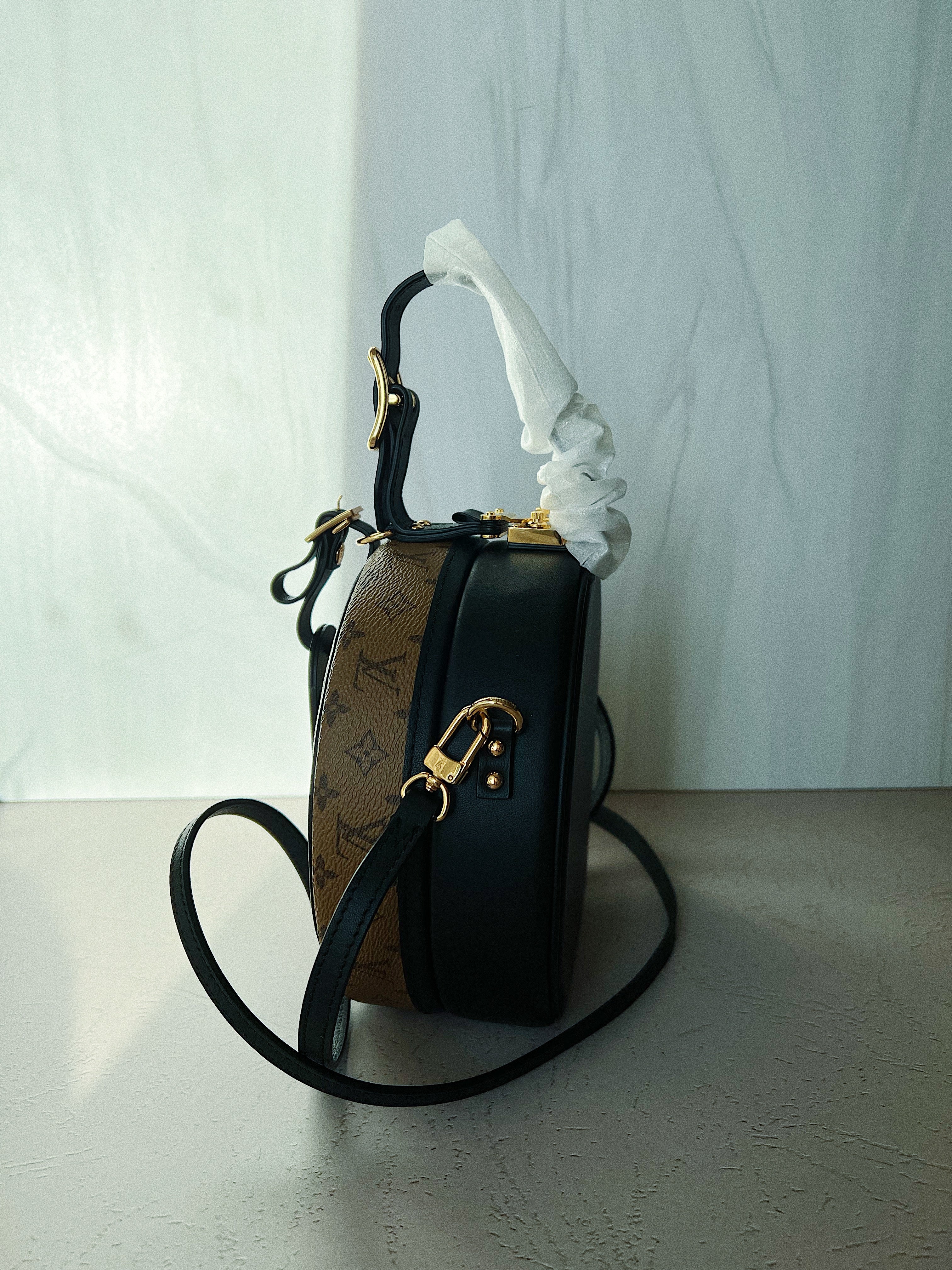 TOP Louis Vuitton LV Reverse Monogram Petit Boite Chapeau 22 ×8×20CM- Black