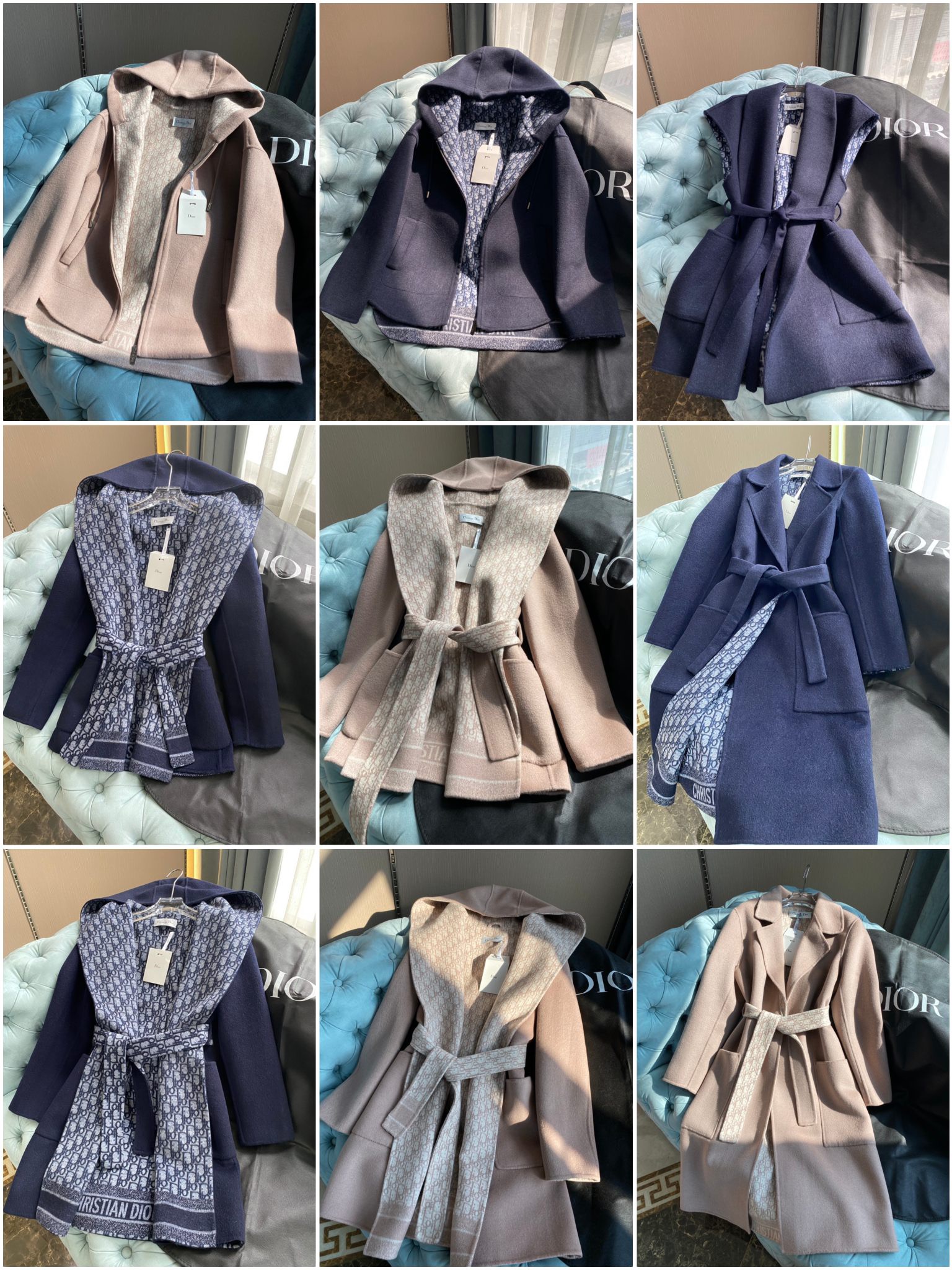 TOP Christian Dior Signature Double Face Wrap Coat - Collection   CD