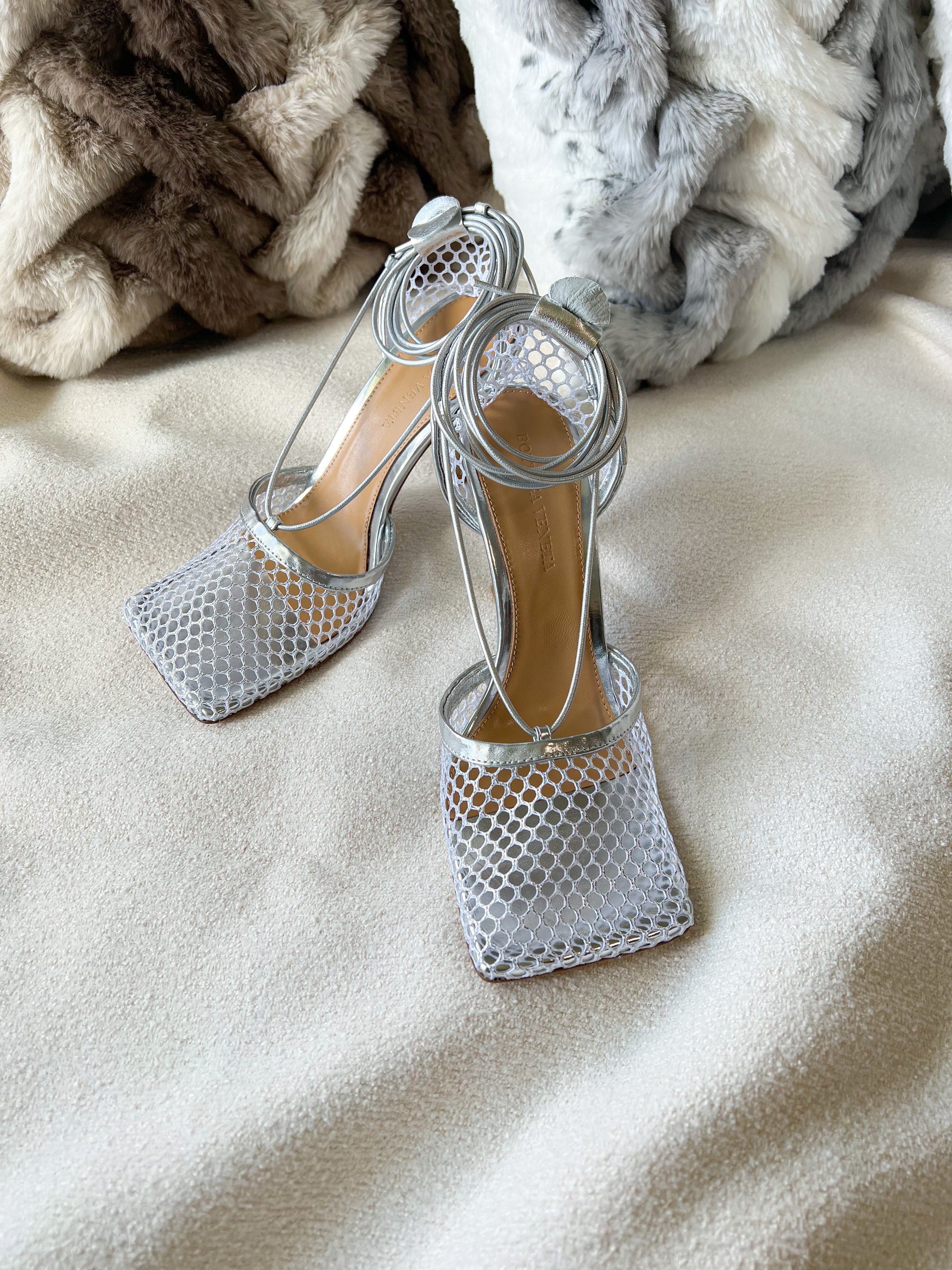 TOP Bottega Veneta BV BV Stretch High Heels - Silver