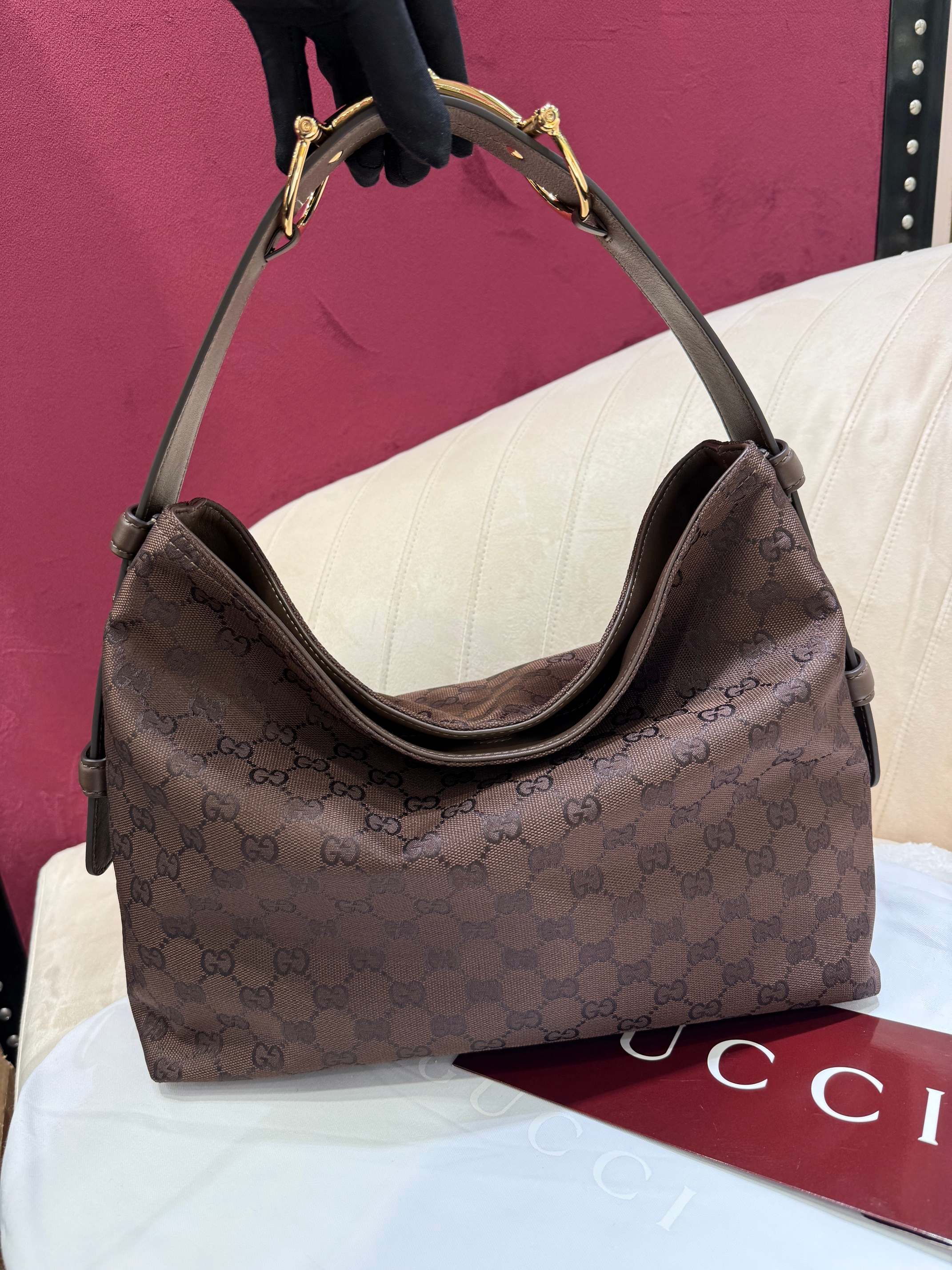 TOP GUCCI Beatrix Tote Bag  35 x 27 x 11 cm - Chocolate Color