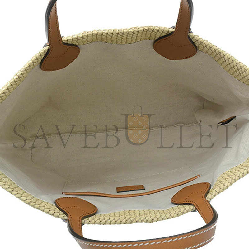 GUCCI WOMEN'S PATCH SMALL TOTE BAG BROWN BEIGE LEATHER (26*25*11cm)