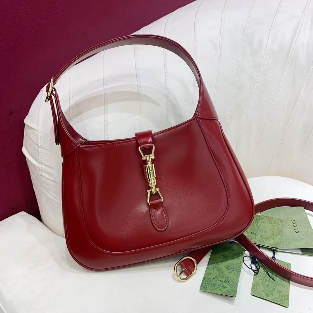 TOP GUCCI Jackie 1961 Shoulder Bag Small 27.5x19x4cm - Red