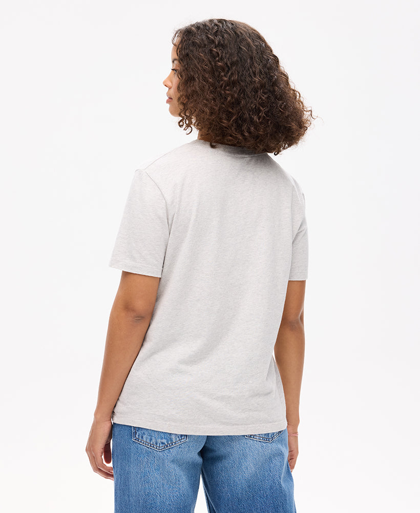 Essential Logo Embroidered Tee | Glacier Grey Marle