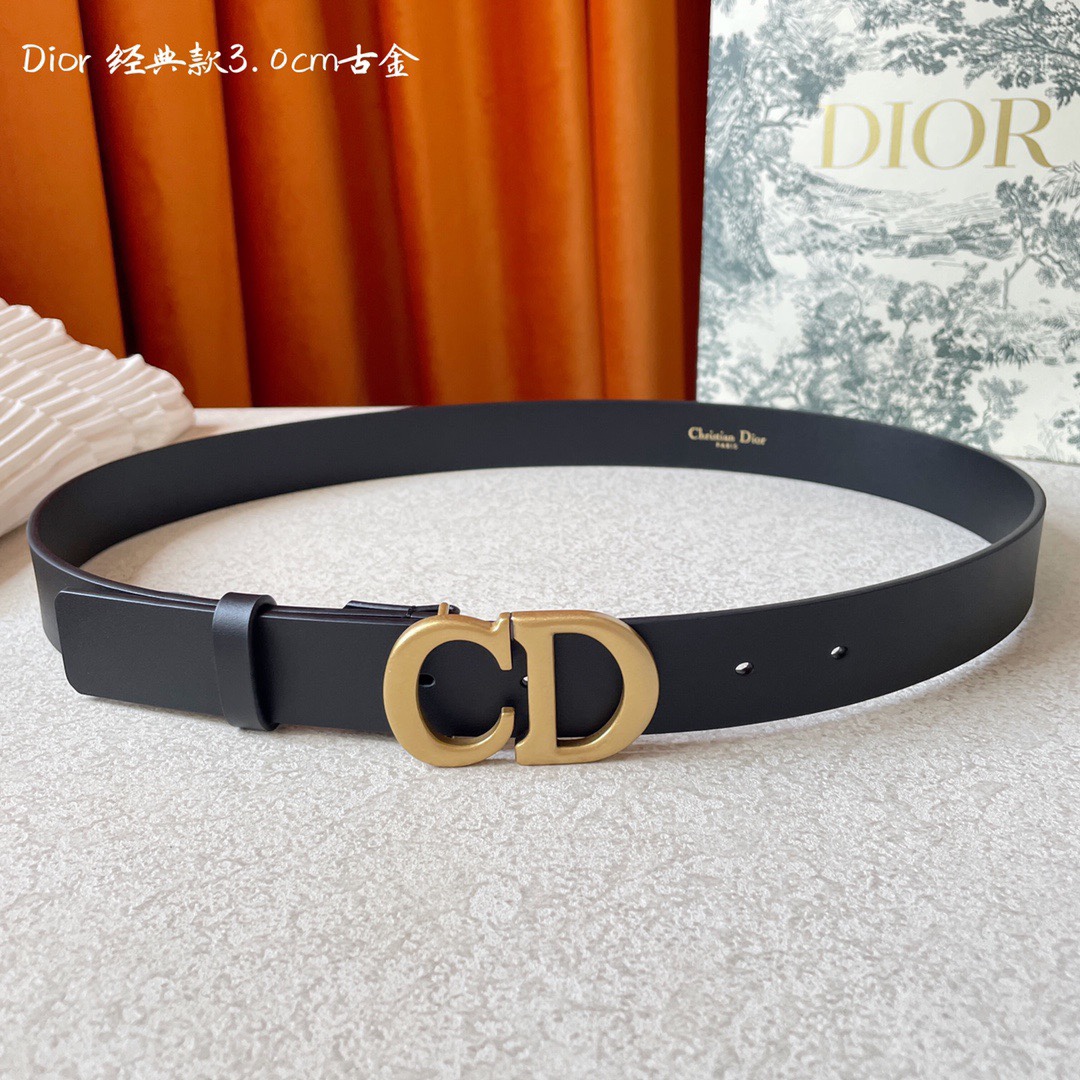 TOP Christian Dior Double Sided Cowhide Belt - 2 Colour