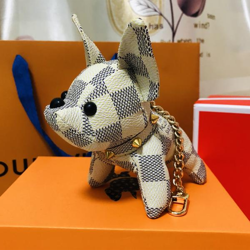 Old Flower French Bulldog Keychain Pendant （Replica）