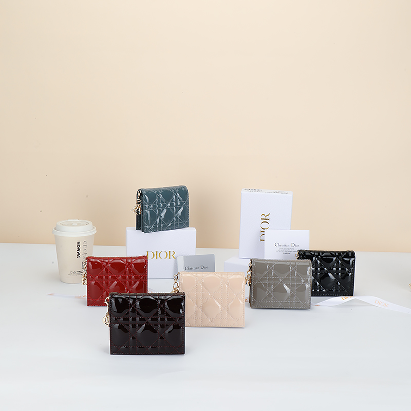 TOP Christian Dior  Lady D ior Gardenia Wallet 11×9×2cm - 6 Colours