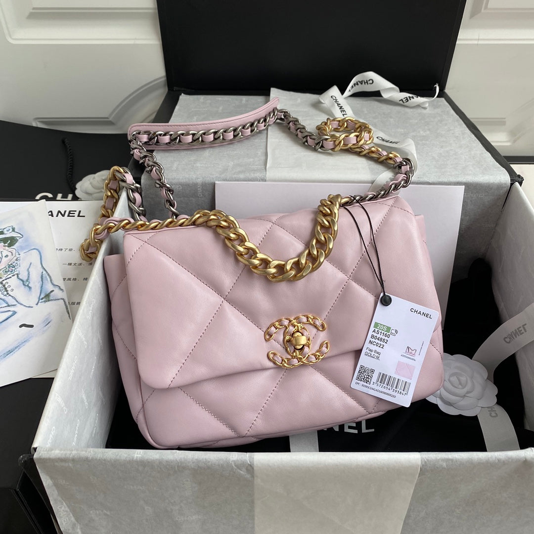 TOP CHANEL 19 Bag Lambskin Small 26cm - Light Pink