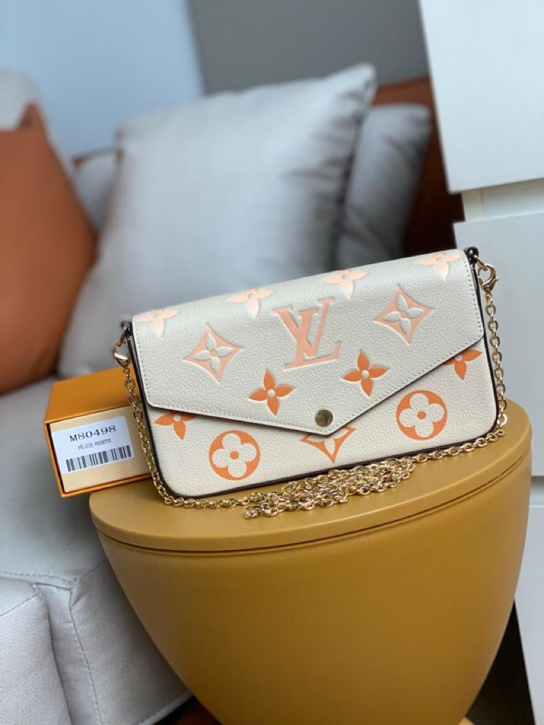 TOP Louis Vuitton LV £V Felicie Pochette By The Pool 21X12X3cm - Orange