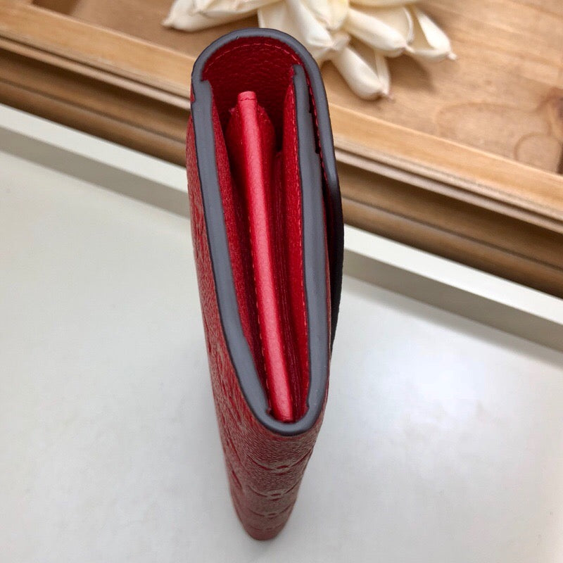 TOP Louis Vuitton LV  Sarah Empreinte Wallet - Red