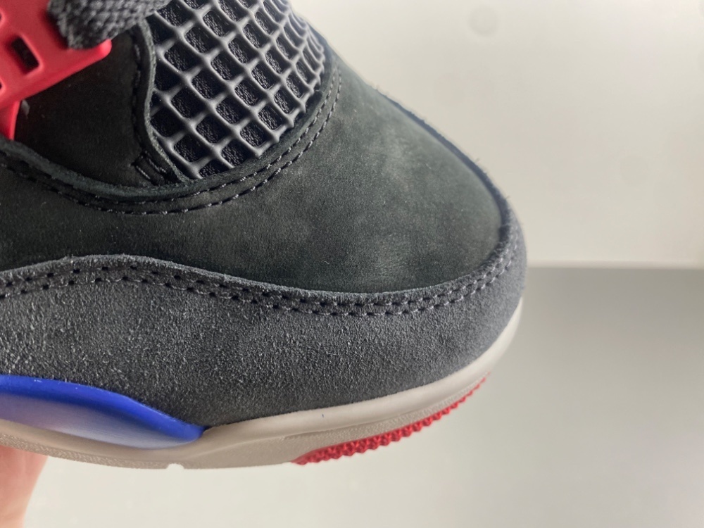 Air Jordan 4 Black, Blue, And Red Suede