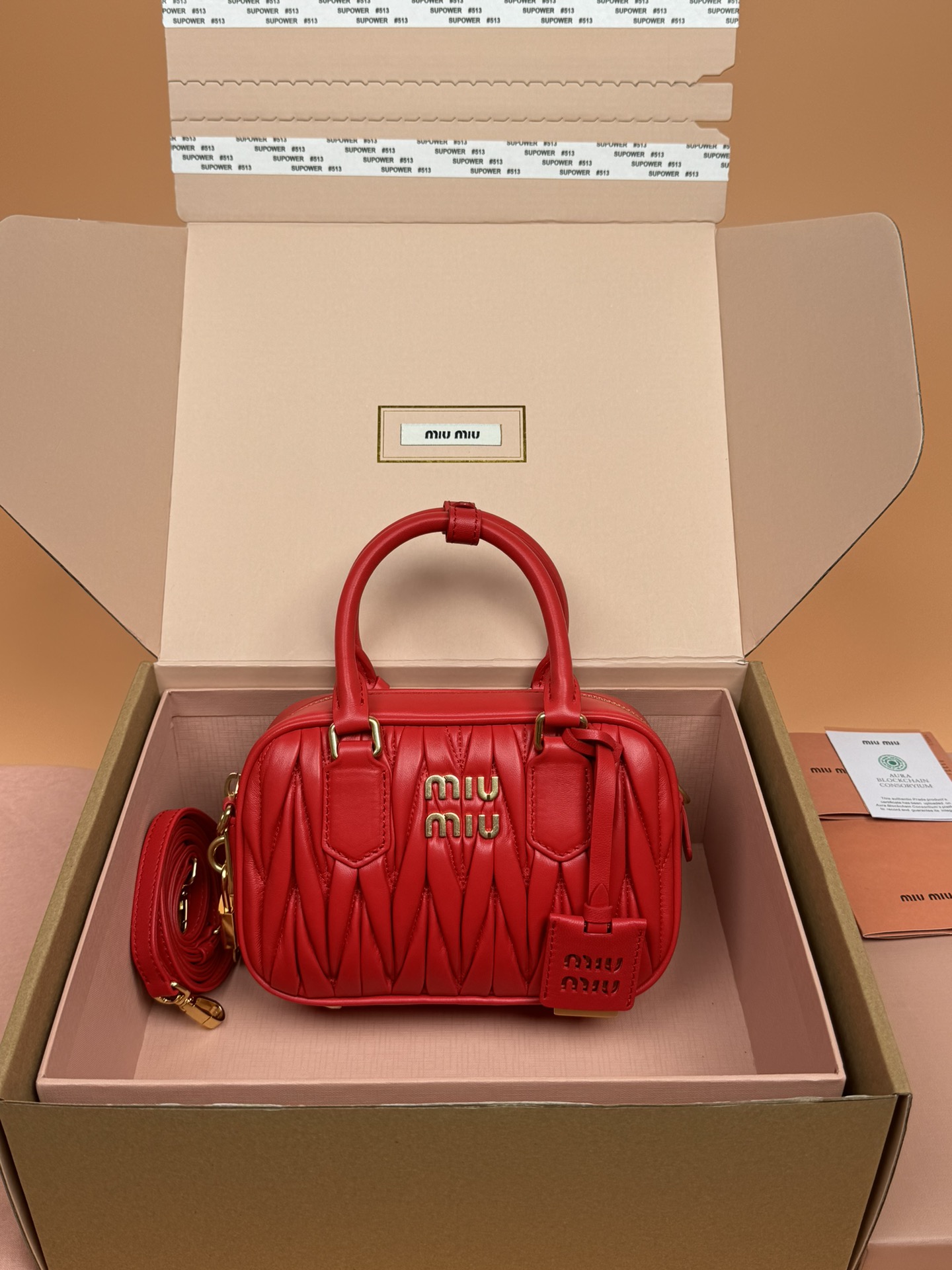 TOP Miu Miu Arcadie Matelasse Bowling Bag Lambskin 19X13X6CM - 5 Color