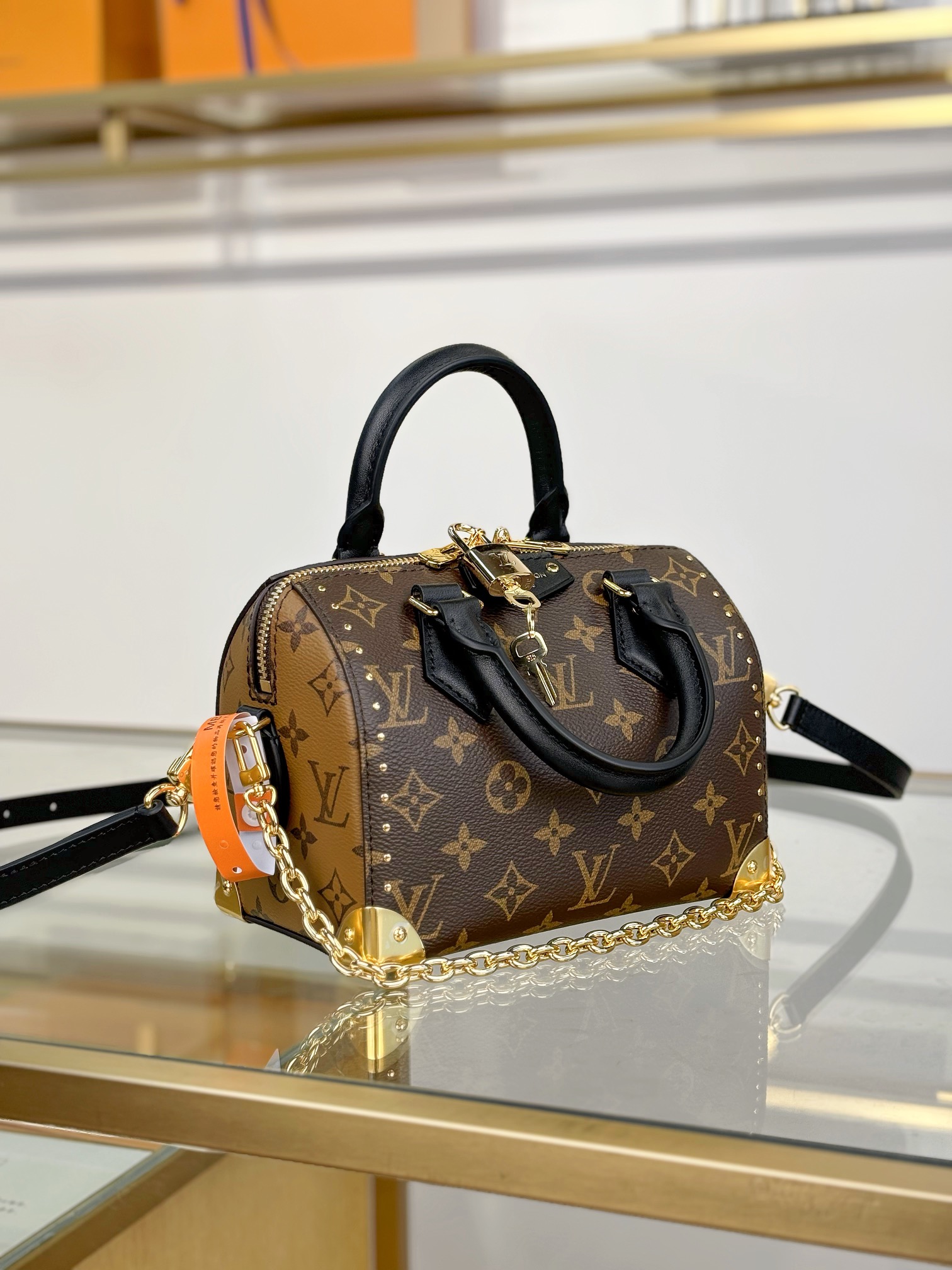 TOP Louis Vuitton LV SPEEDY TRUNK 20  Bags 20.5x13.5x11cm  - Brown