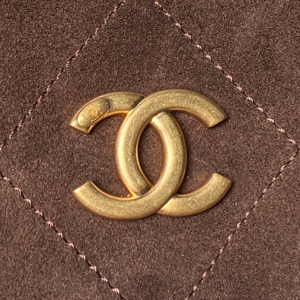TOP CHANEL  26C  Hobo Bag Suede 29×35×13cm - Brown