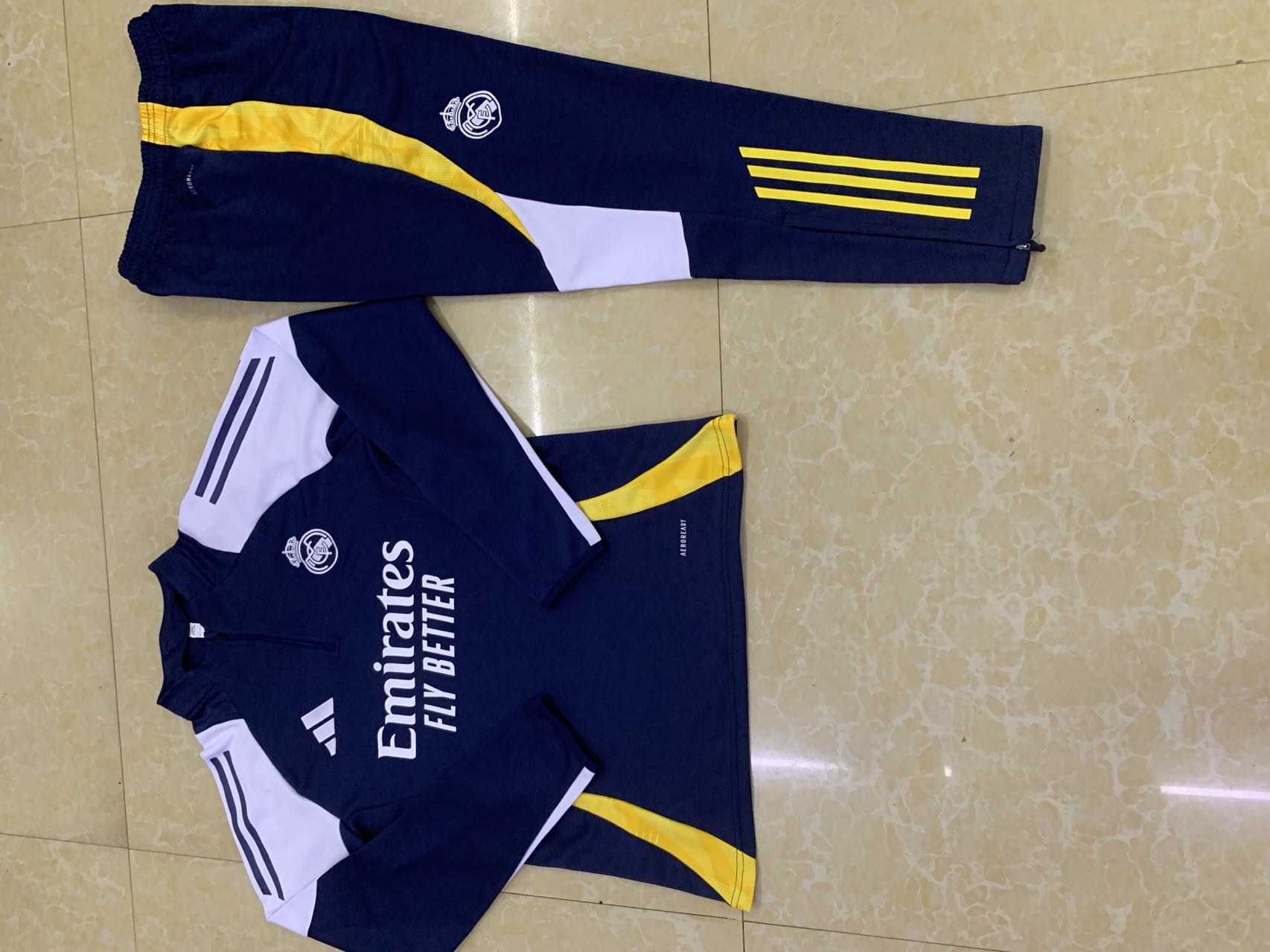 2024-25 Real Madrid Blue Football Half Pull Training Suit