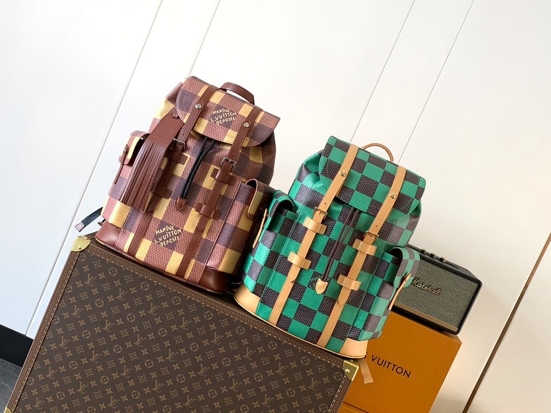 TOP Louis Vuitton LV Monogram Leather Christopher Backpack 41x47x13cm - 2 Color