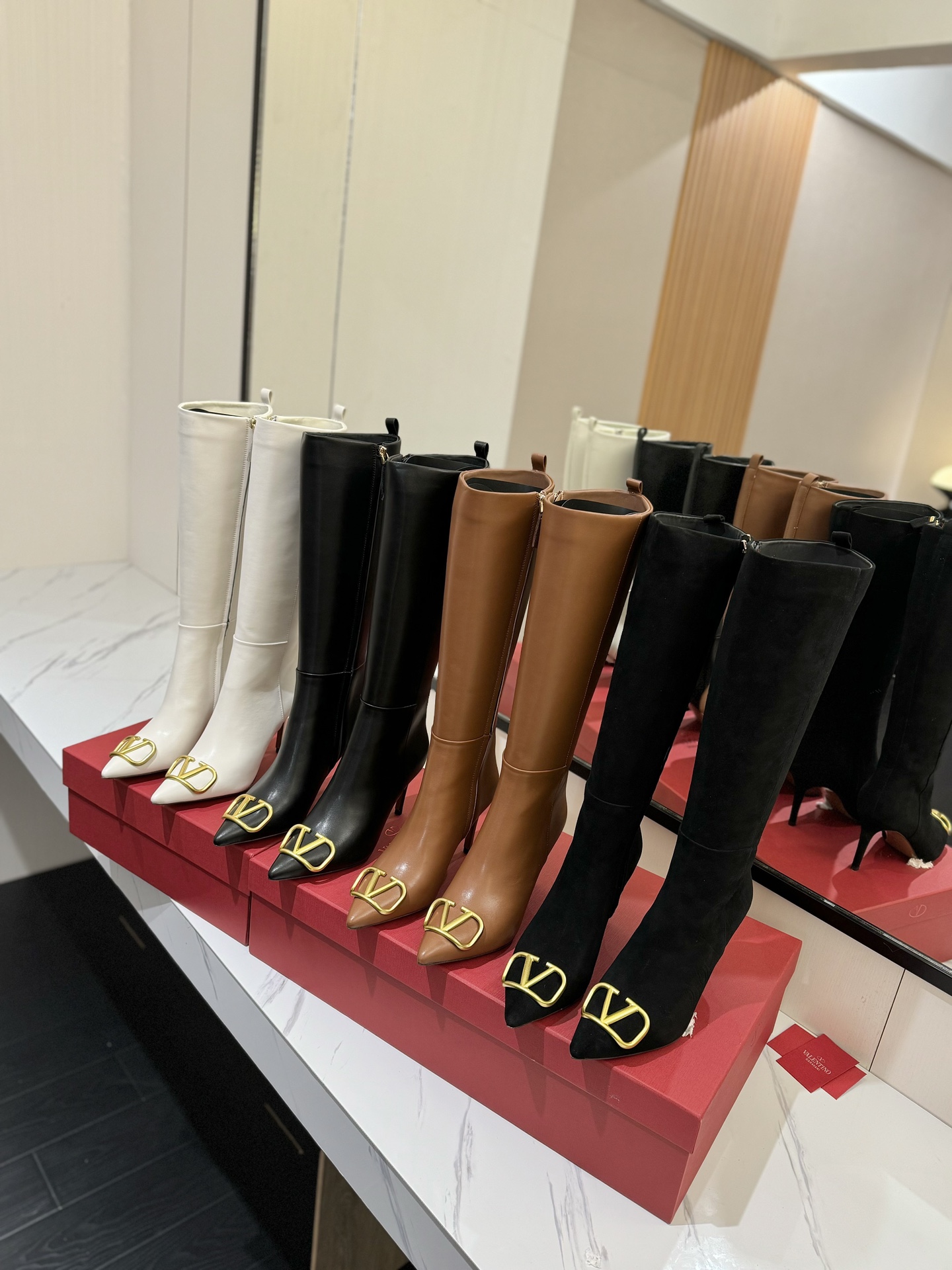 TOP VALENTINO 8cm High Heel Long Boots  - 4 Color
