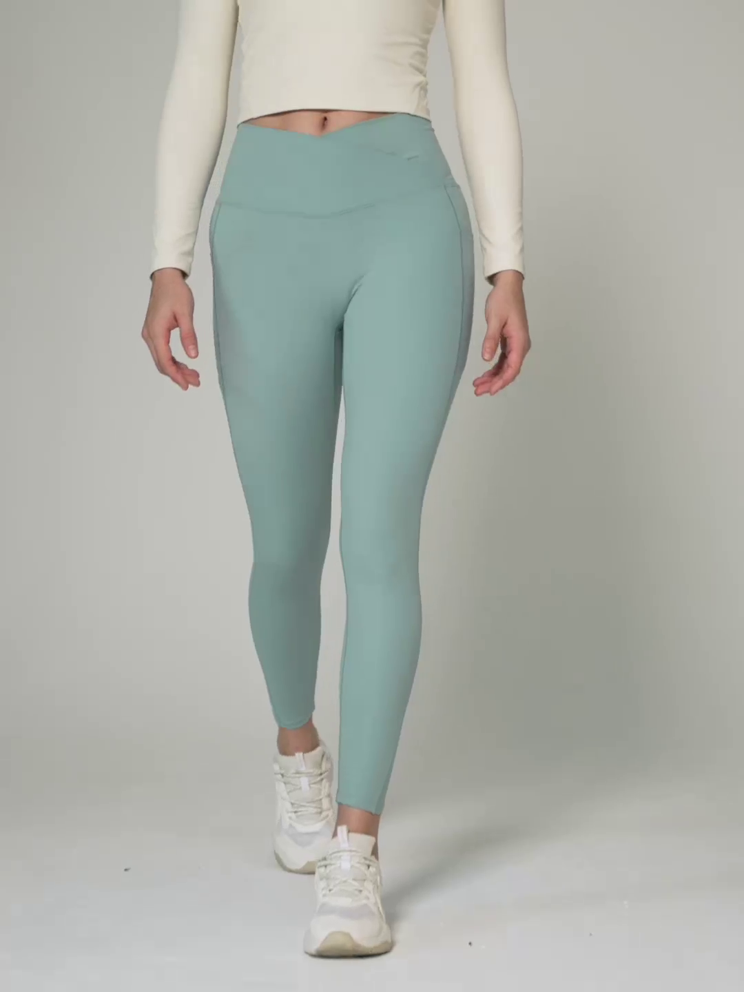 V Neck Tank Style Womens Sports Long Sleeve