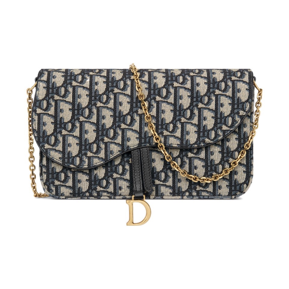 Perfect Replica Dior Saddle Pouch Blue Dior Oblique Jacquard S5620CTZQ_M928（10A Mirror Version）