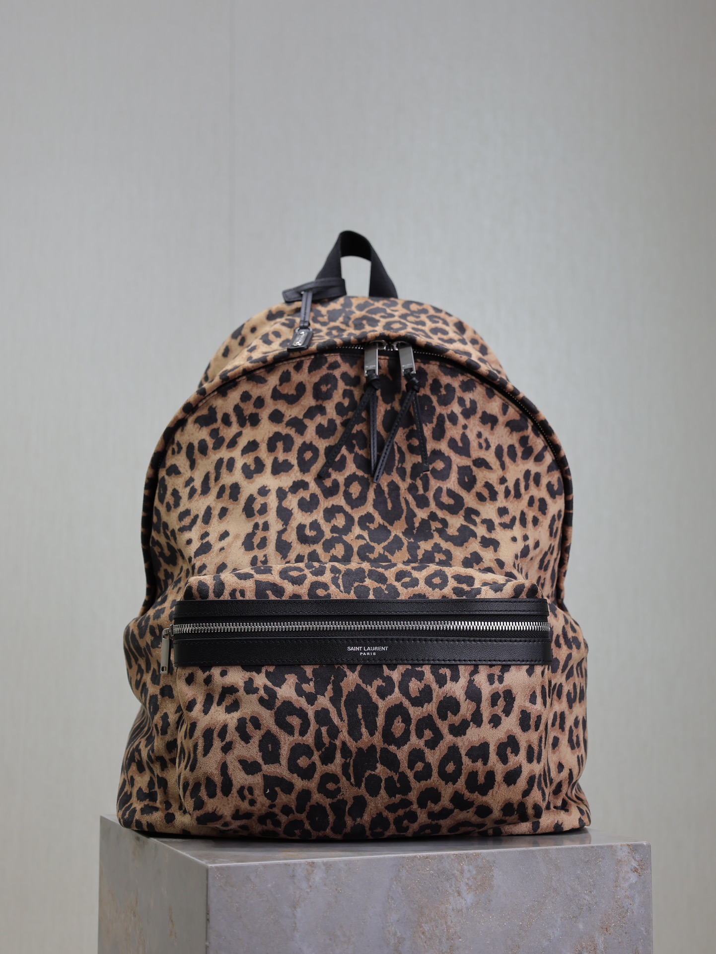 TOP Yves Saint Laurent YSL Leopard Backpack 30x38x17cm - Brown