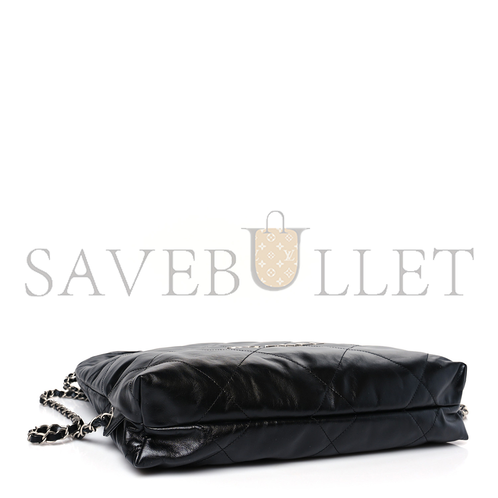 CHANEL MASTER SHINY CALFSKIN QUILTED CHANEL 22 BACKPACK BLACK (34*29*10.5cm)