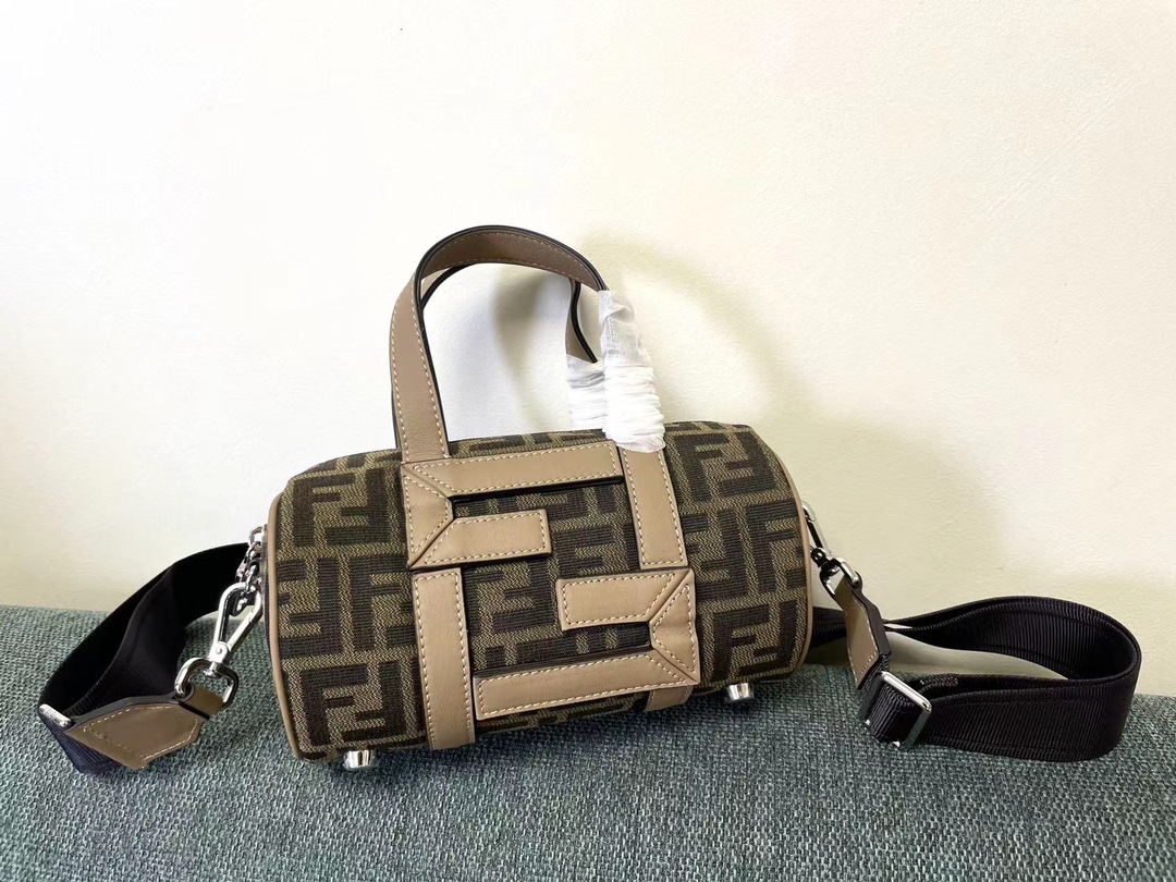 TOP FENDI Mini Bowling Handbag 21.5x13x13cm - Beige