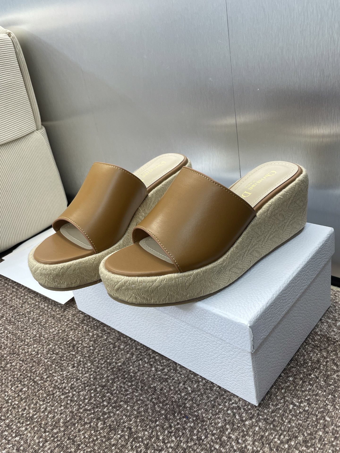 TOP Christian Dior Attitude 10cm Wedge Heels Slippers - 4 Color