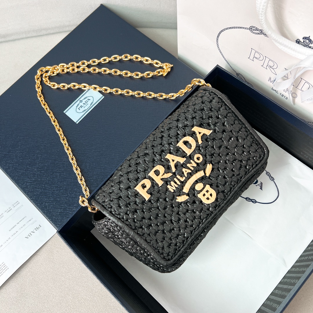 TOP PRADA Woven Chain Bag 20*13*7cm - 2 Colour