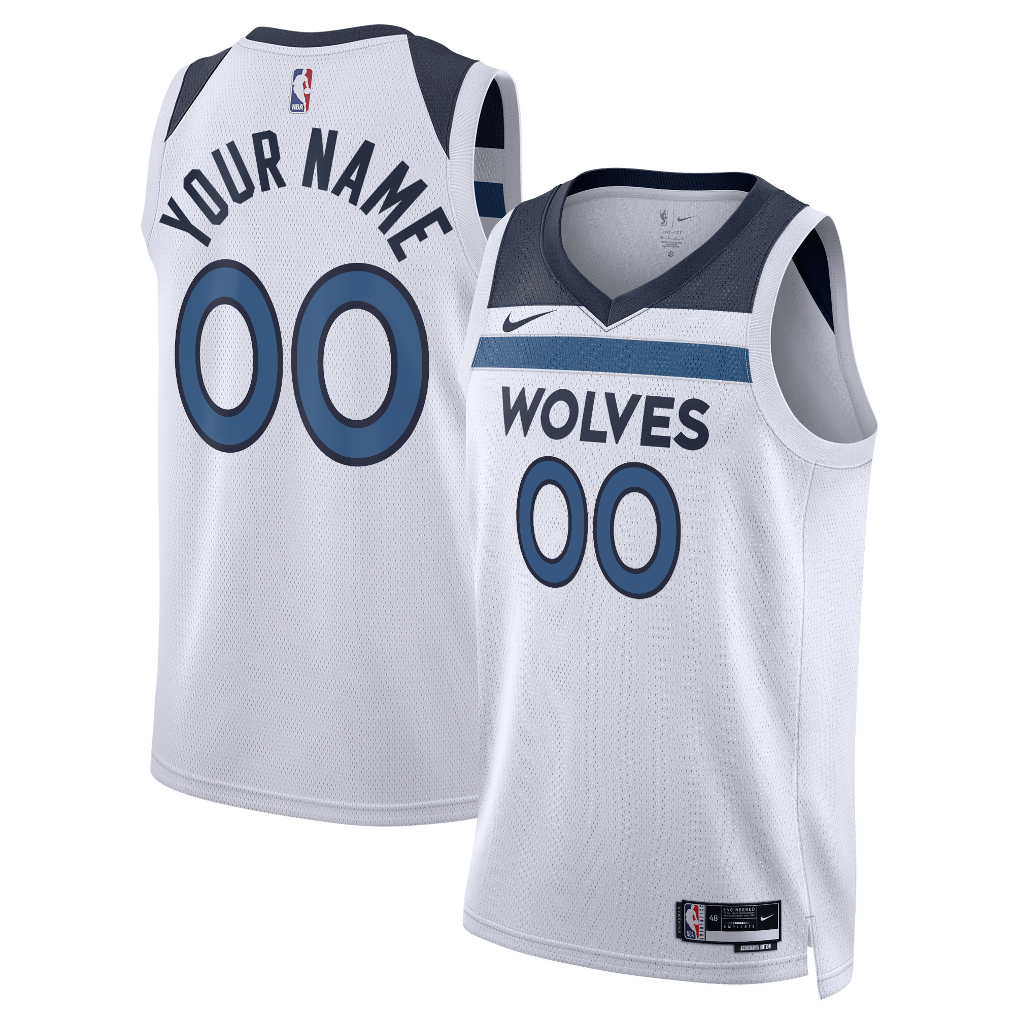 Custom Minnesota Timberwolves White Jersey – Association Edition