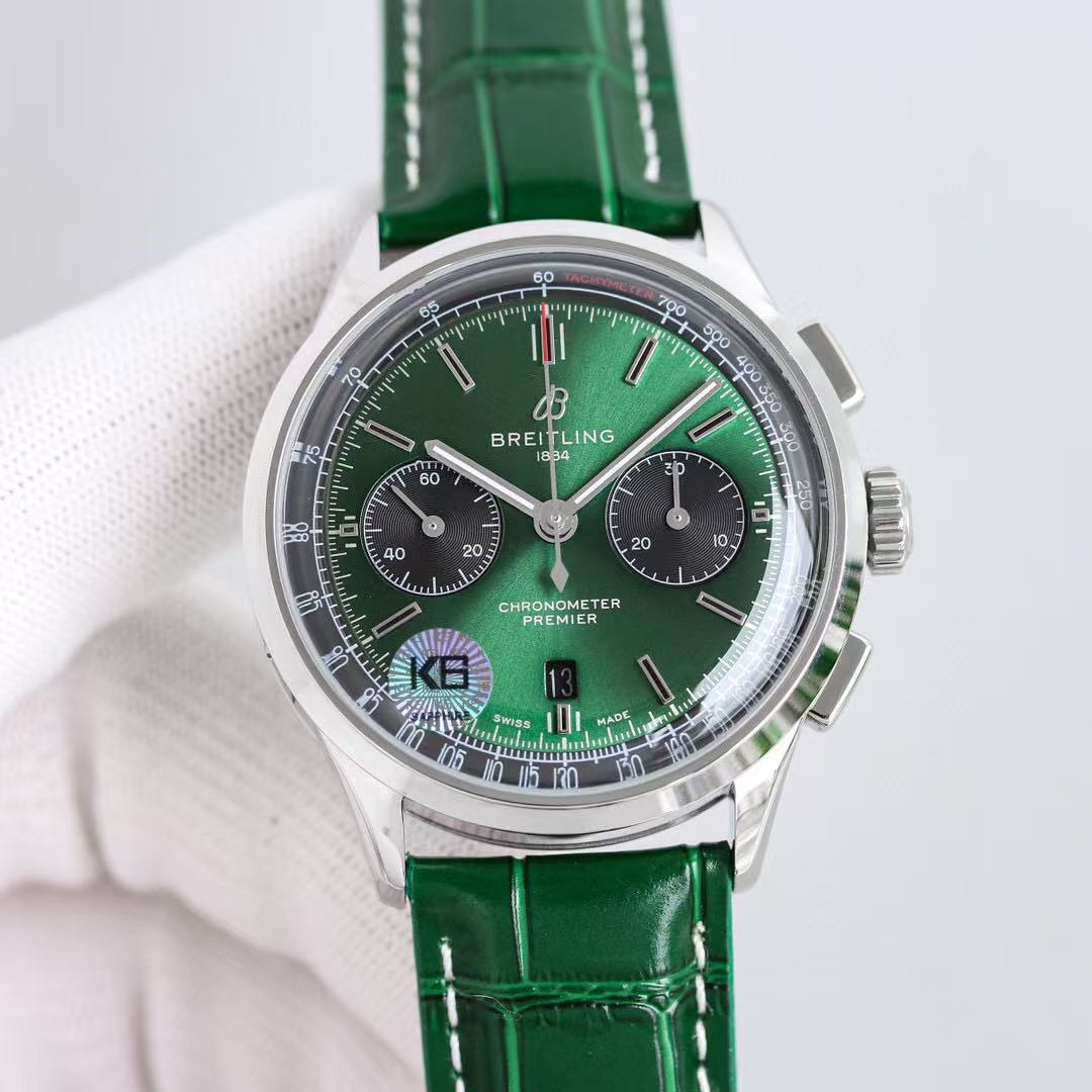 TOP BREITLING Premier Men's Watch 42mm -  Green